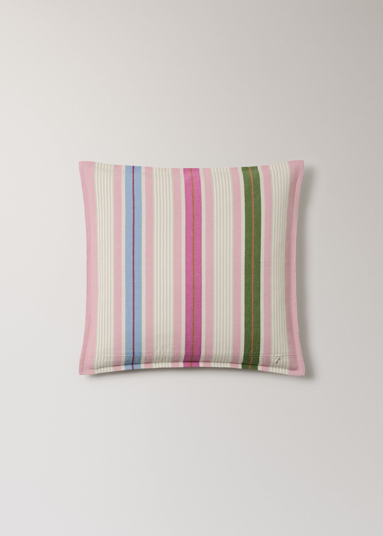 Multi-stripe cotton cushion cover with flange 50x50 cm - Details of the article 4