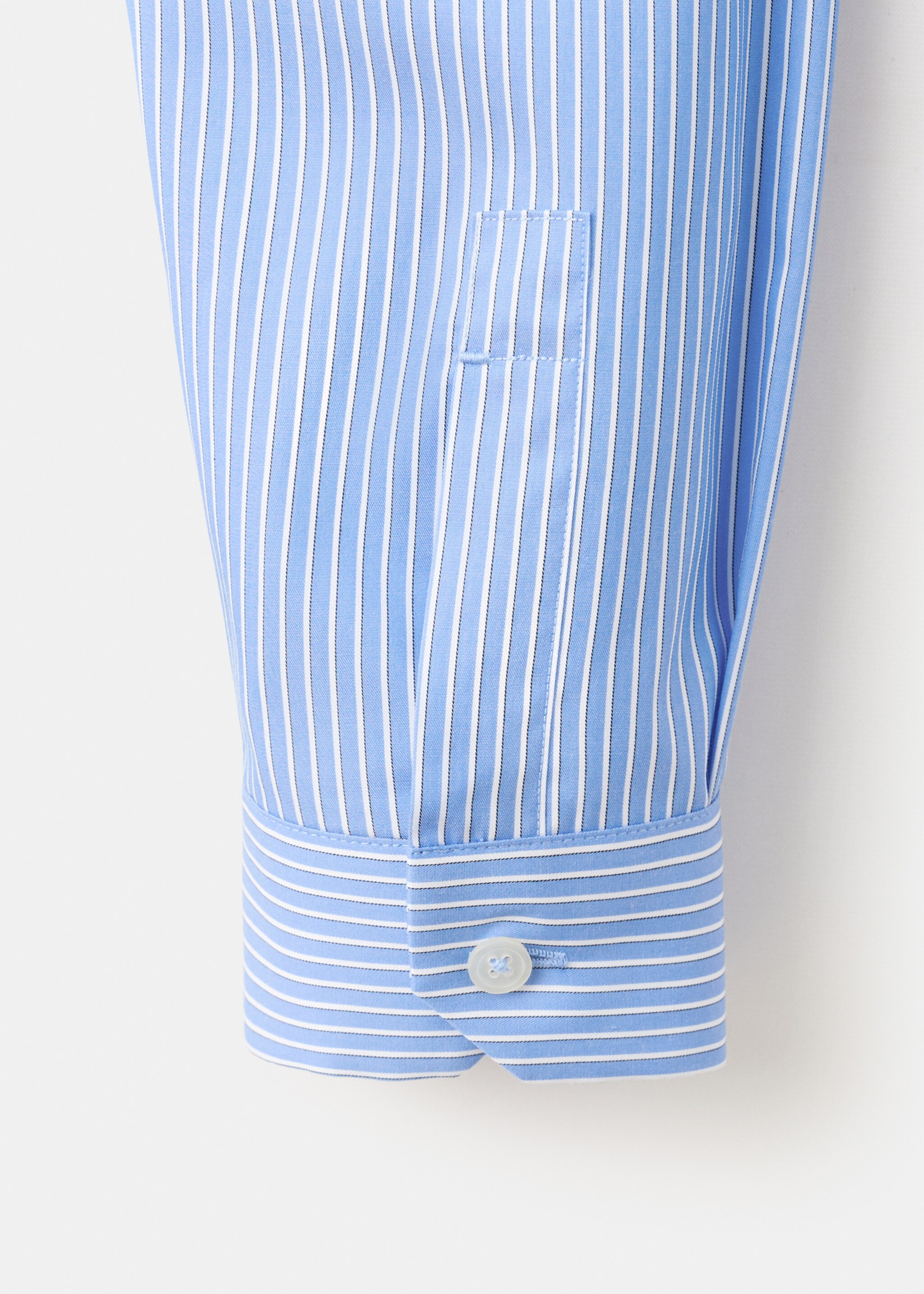 Slim fit non-iron striped shirt - Details of the article 0, Sky Blue. Ref: 27024423-00.