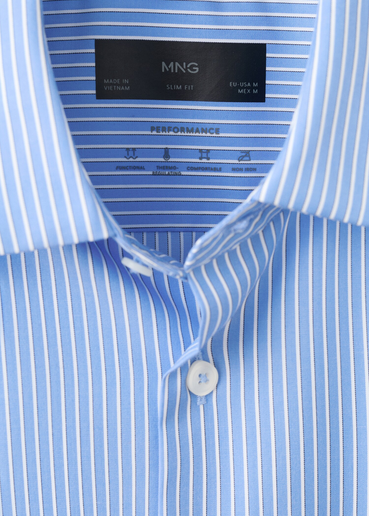 Slim fit non-iron striped shirt - Details of the article 8