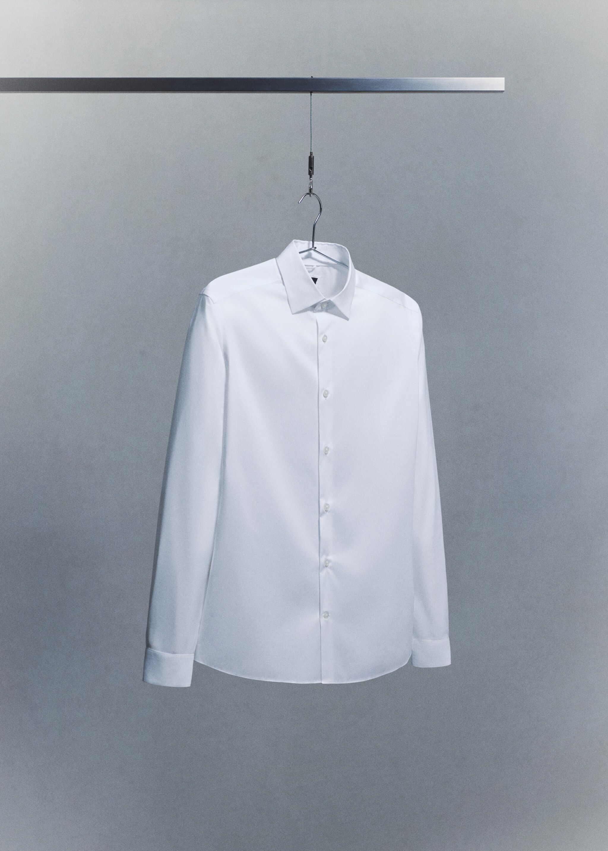 Chemise en coton confort stretch sans repassage - Détail de l'article 9, Blanc. Ref: 27024424-00.