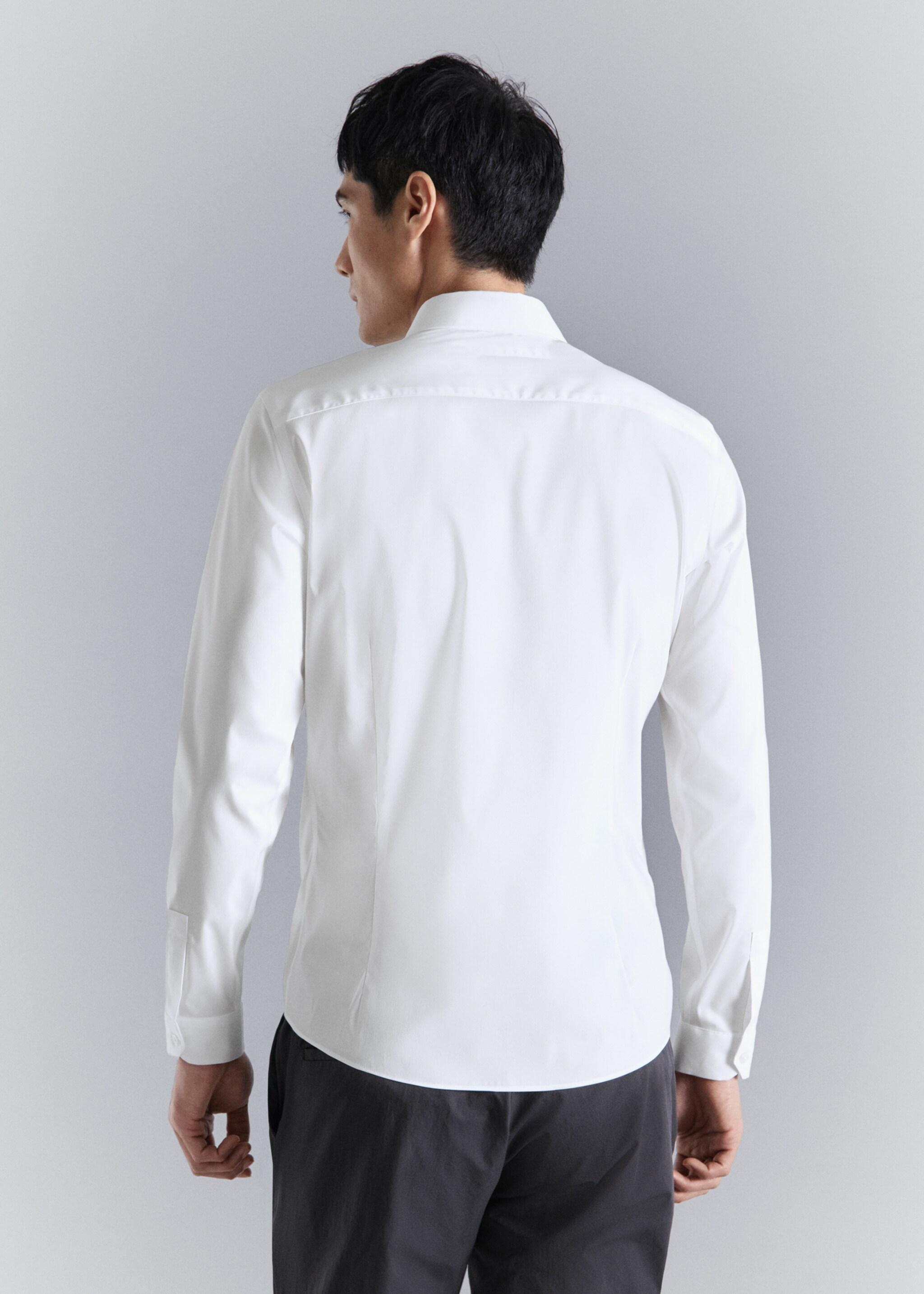 Comfort stretch non-iron shirt - Reverse of the article, White. Ref: 27024424-00.