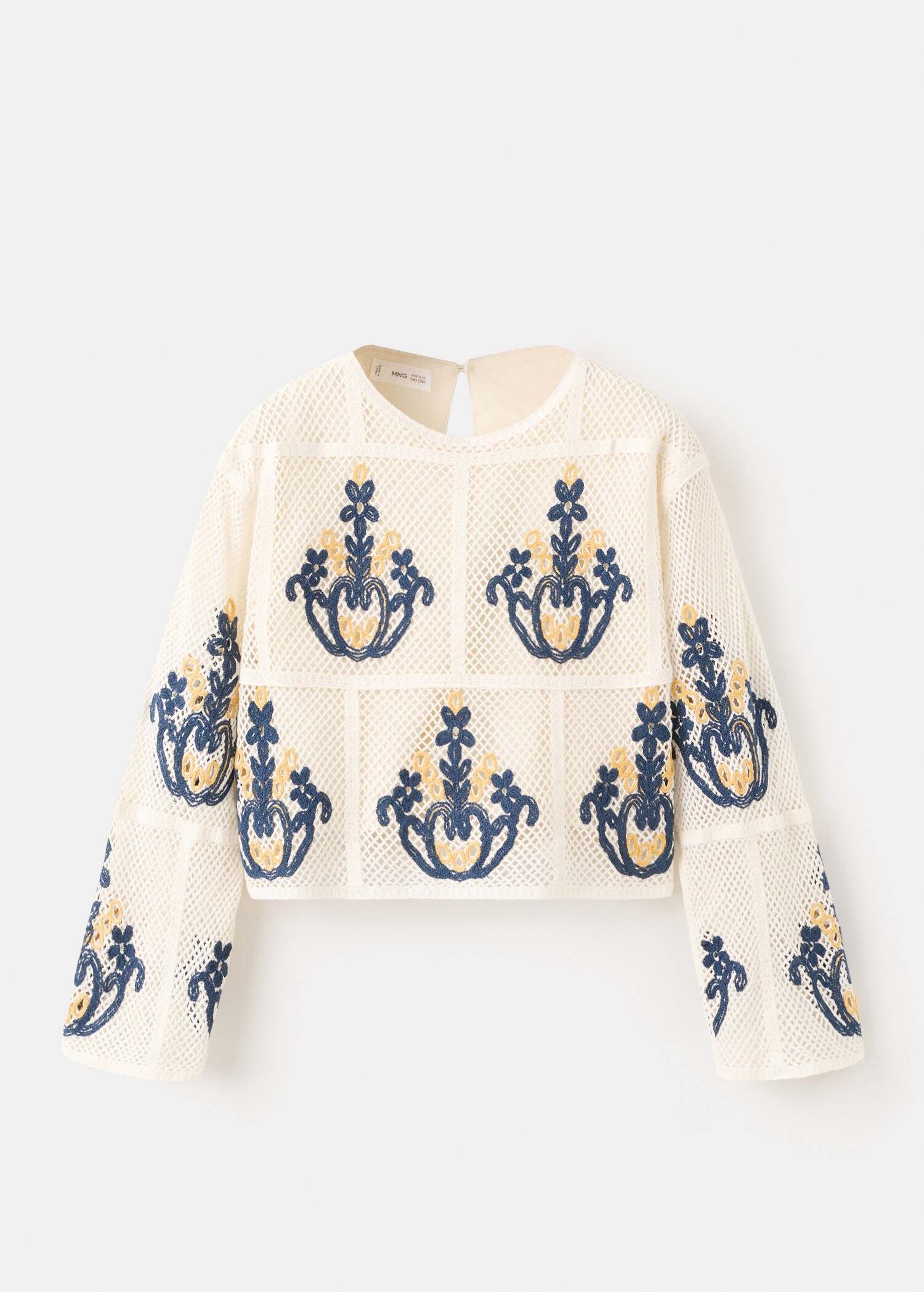 Openwork sweater with embroidered details - Article without model