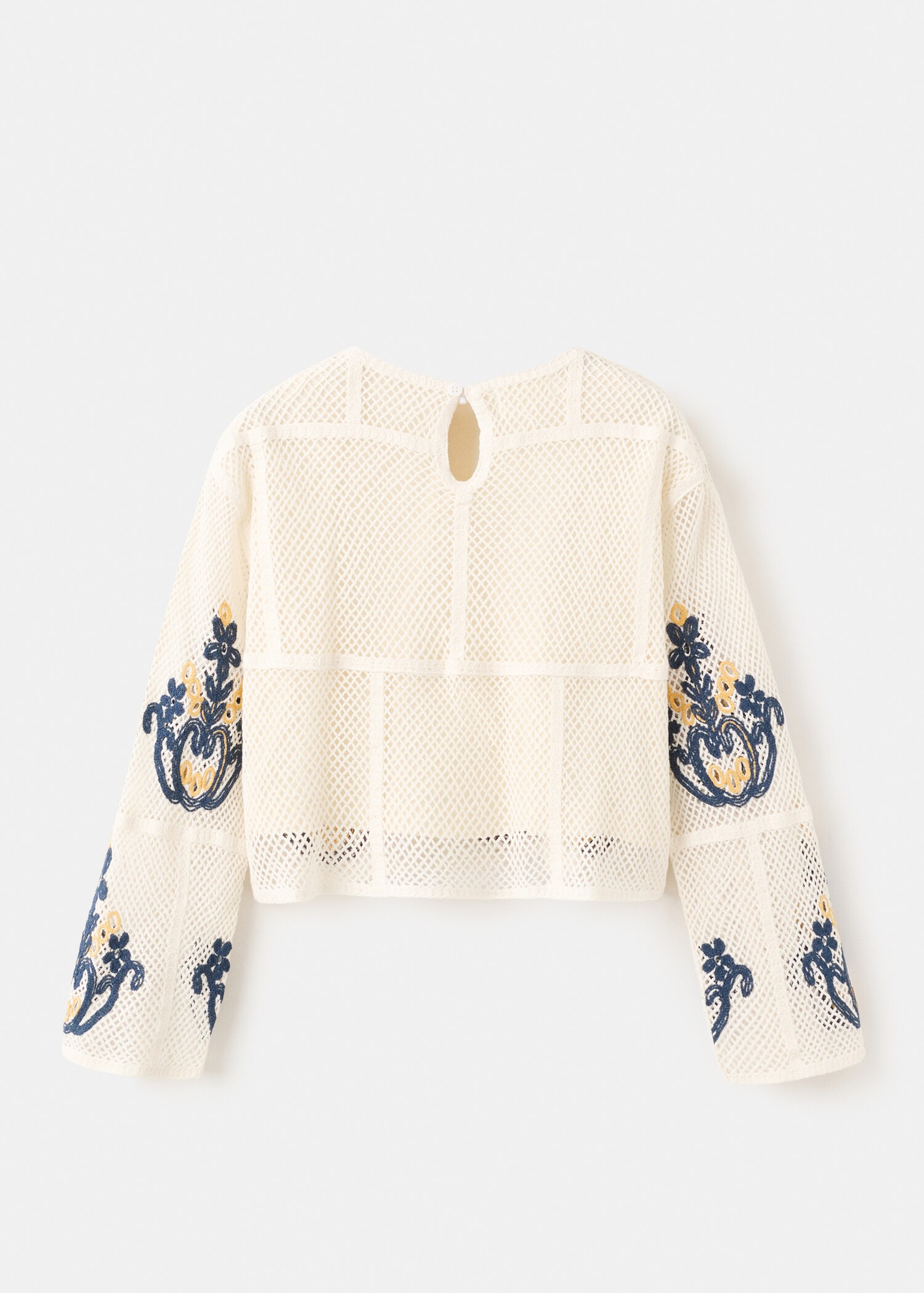 Openwork sweater with embroidered details - Reverse of the article