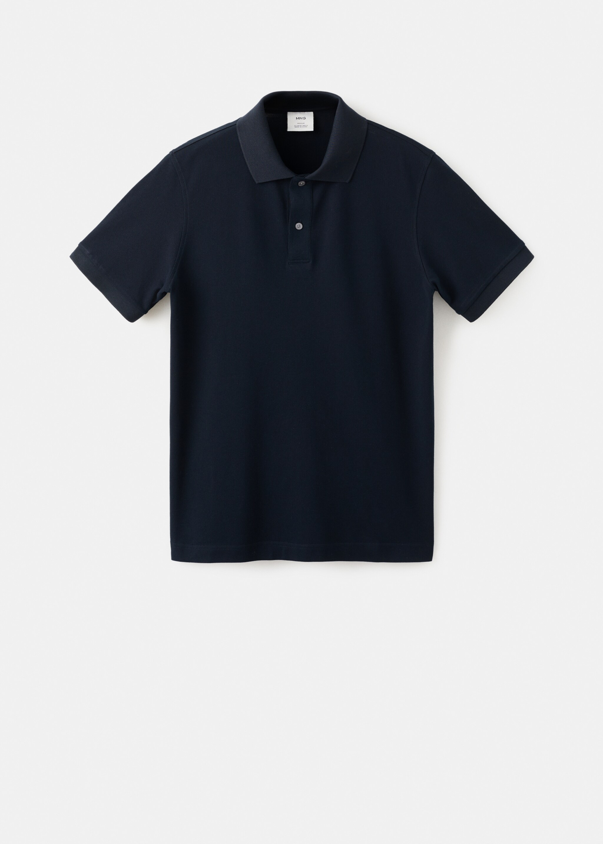 Regular-fit cotton piqué polo shirt - Article without model, Navy. Ref: 27024427-00.