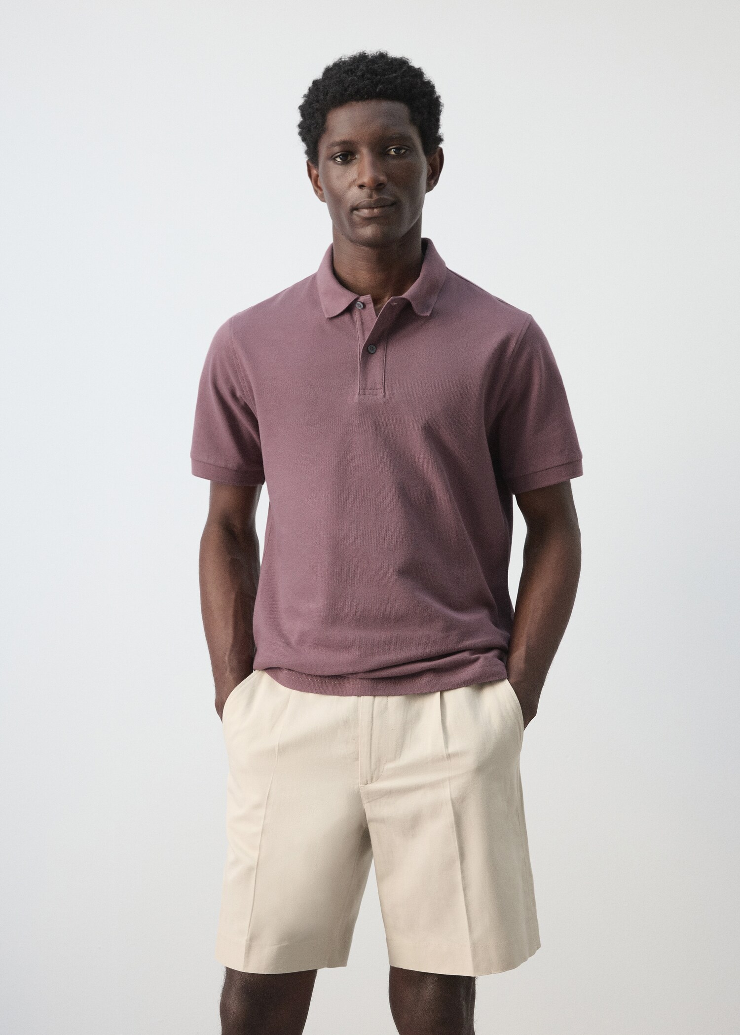 Polo regular-fit piqué coton - Plan moyen