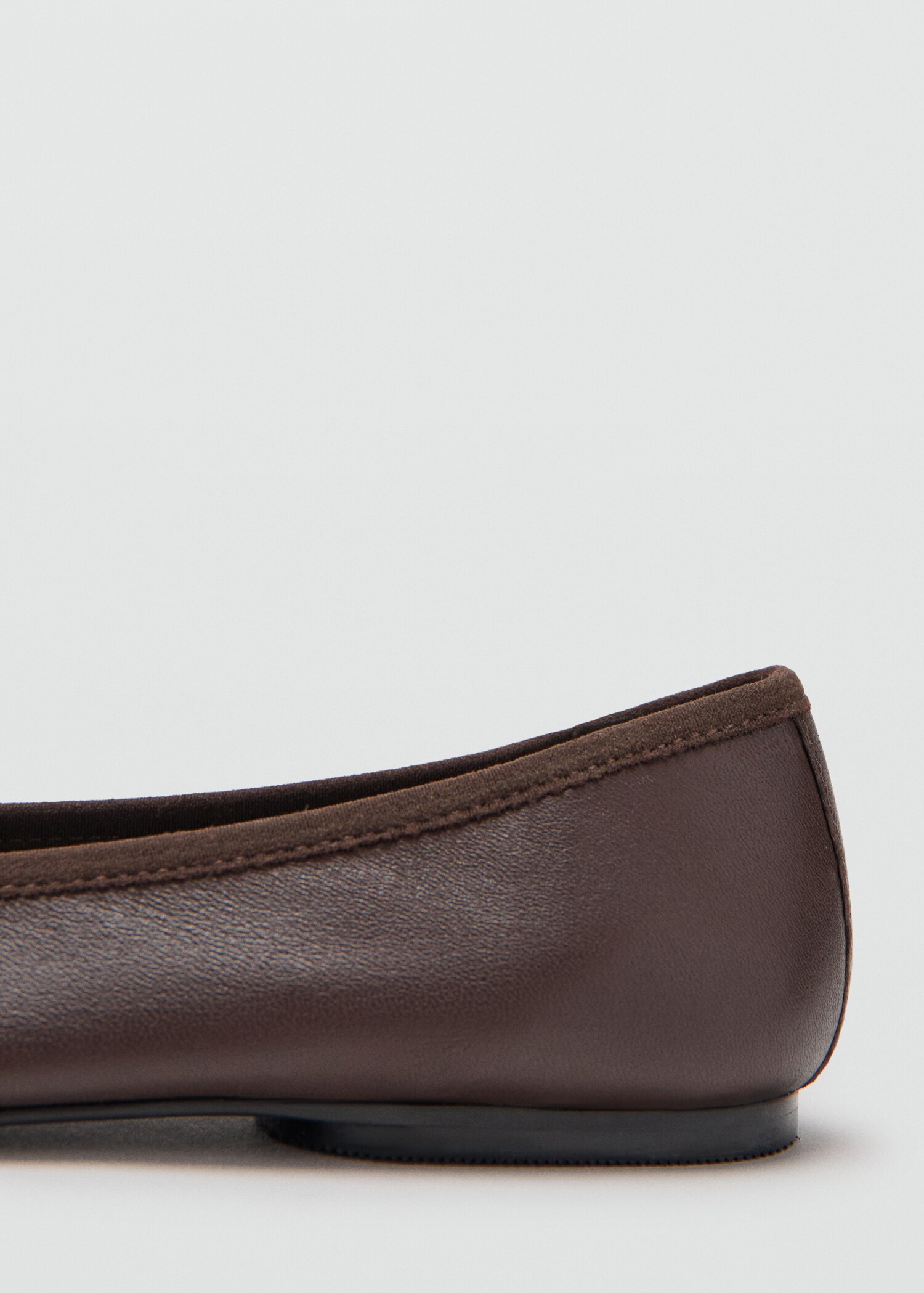 حذاء راقصة بالية جلدي به عقدة أنشوطية - تفاصيل المنتج 1