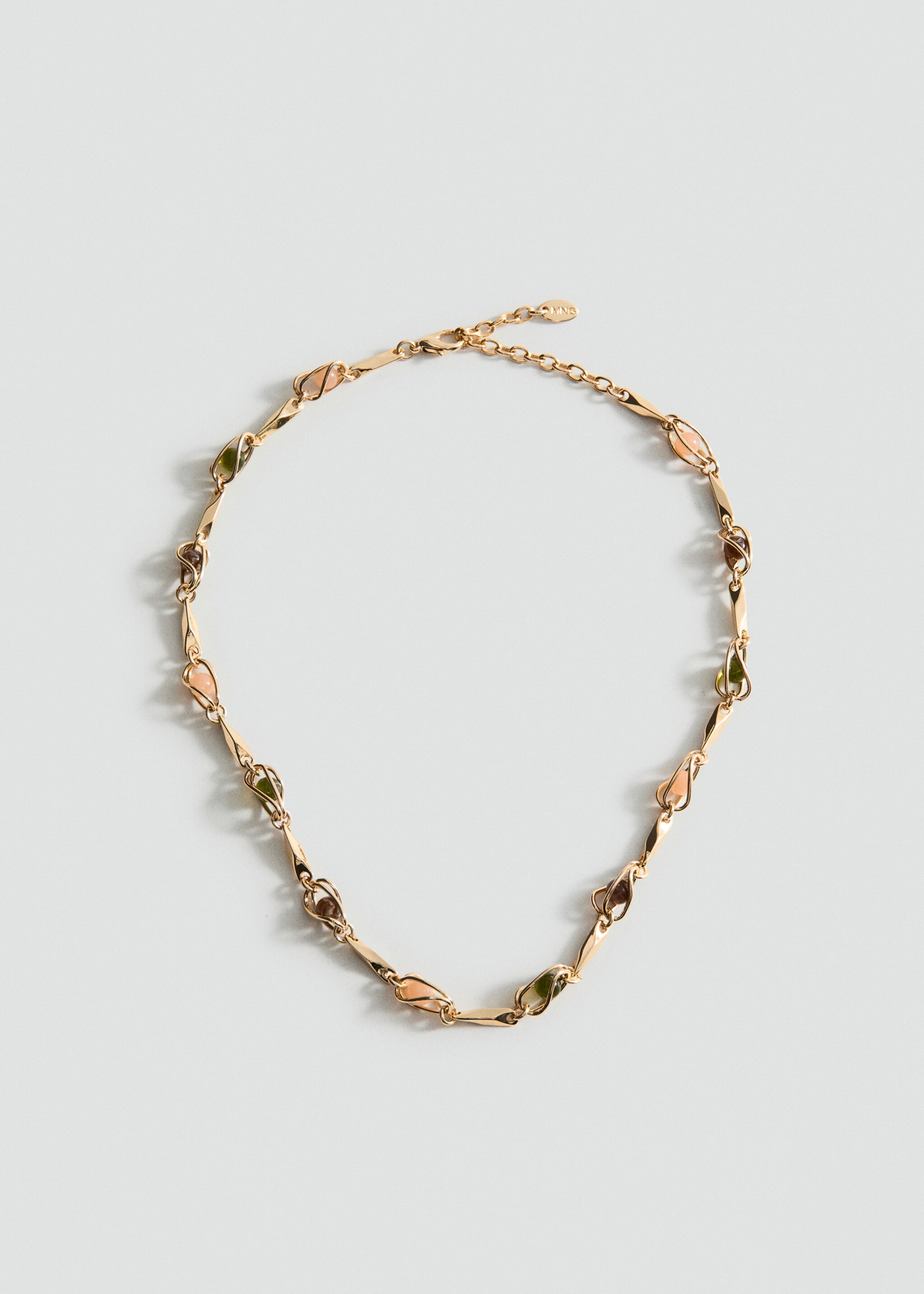 Combined beads necklace - Article without model, Gold. Ref: 27024437-00.