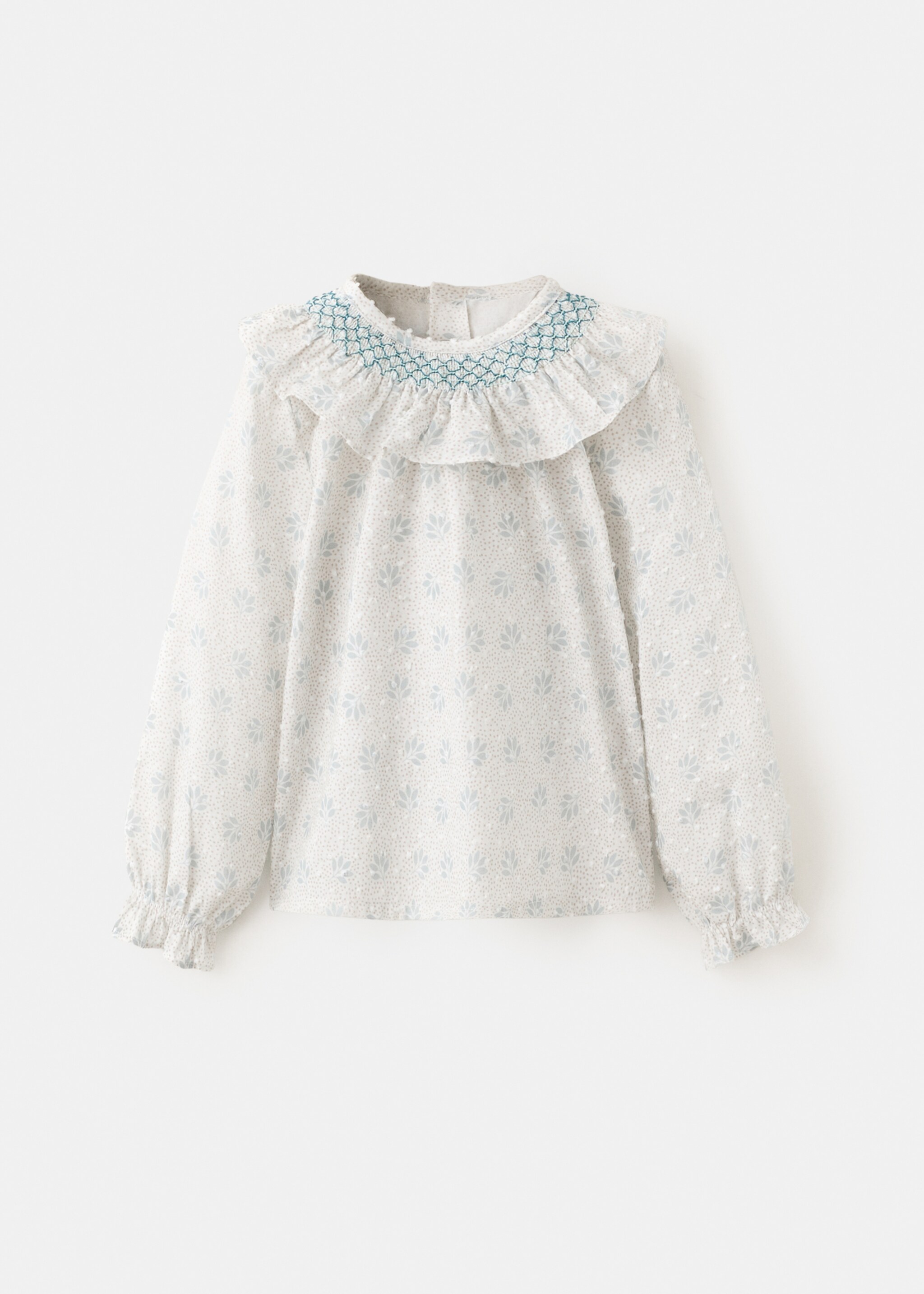 Floral blouse with frill detail - Article without model, Off White. Ref: 27024439-00.