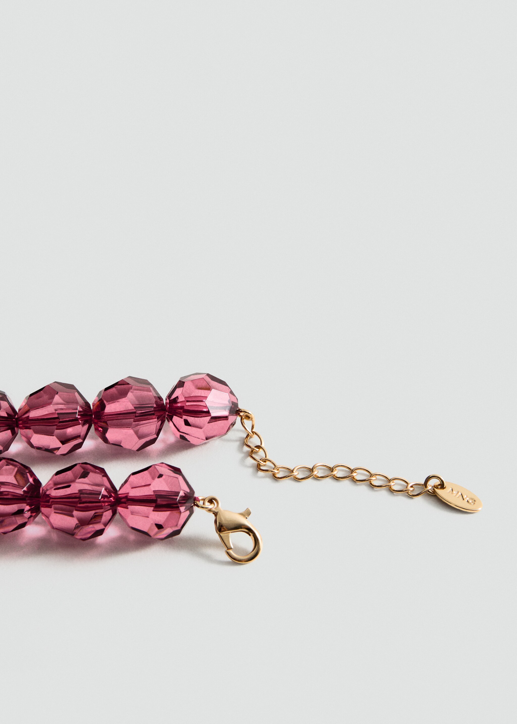 Combined beads necklace - Medium plane, Pastel Pink. Ref: 27024441-00.