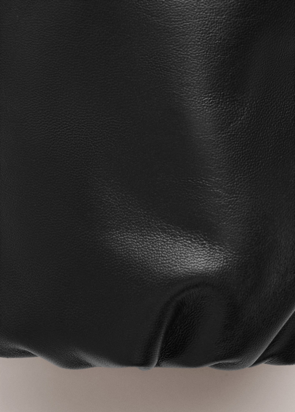 Leather bomber jacket with wraparound collar - image 4