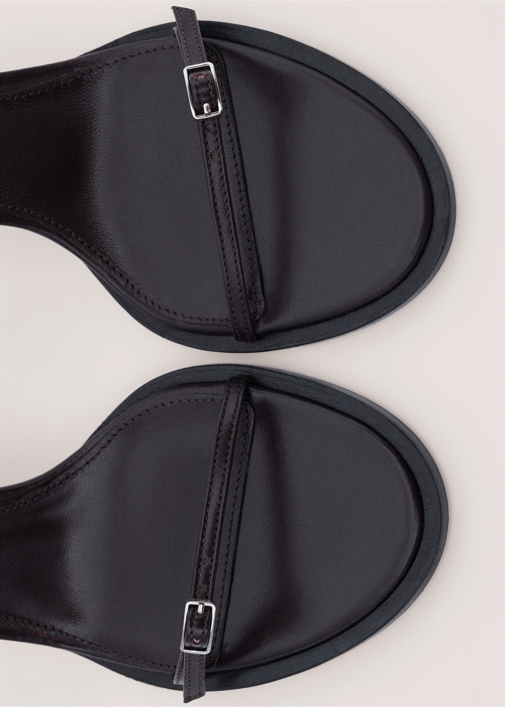 Sandales talon 100 % cuir lanières boucle - Détail de l'article 3, Chocolat. Ref: 27024443-00.