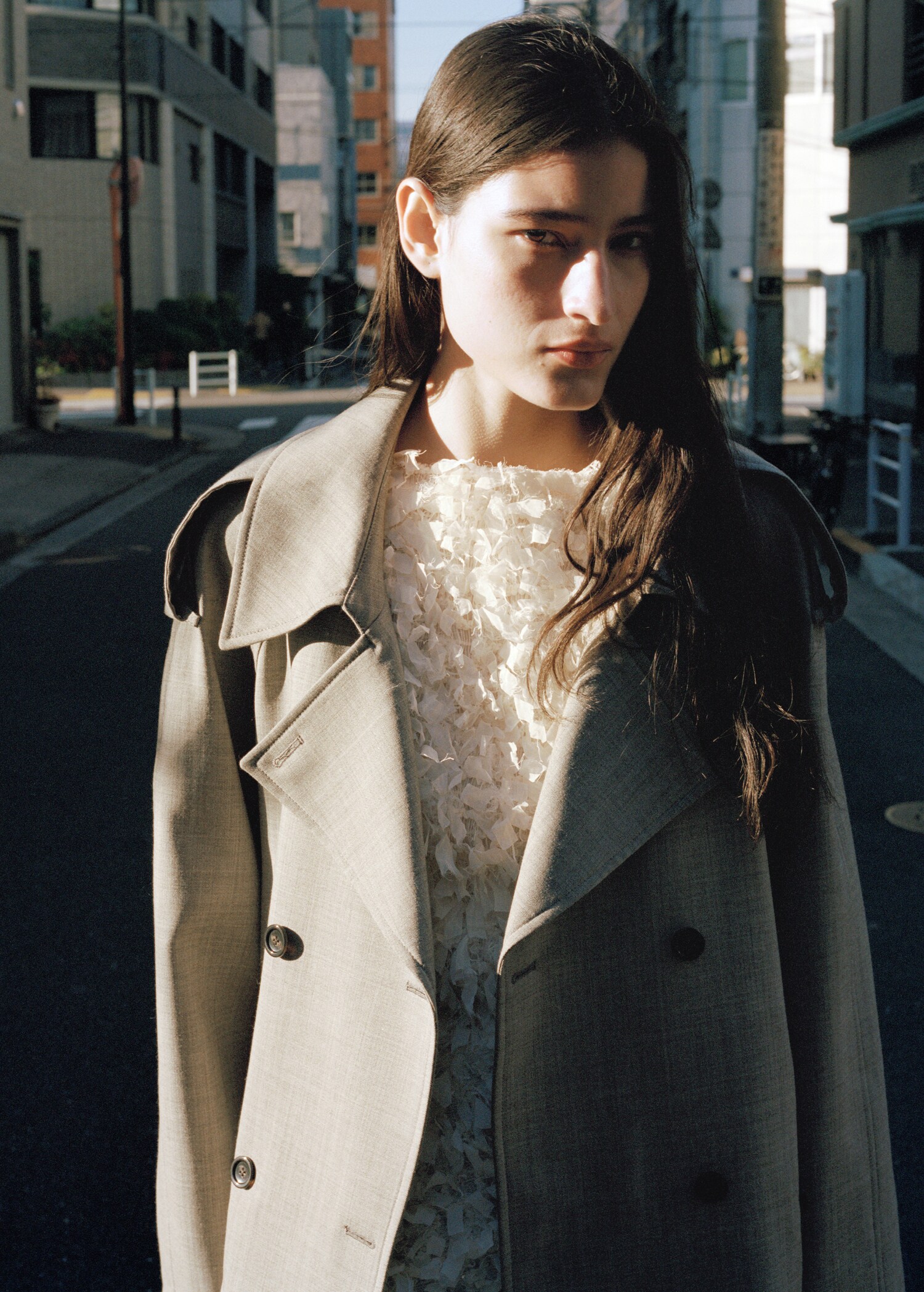 Double-breasted trench 100% wool - Medium plane