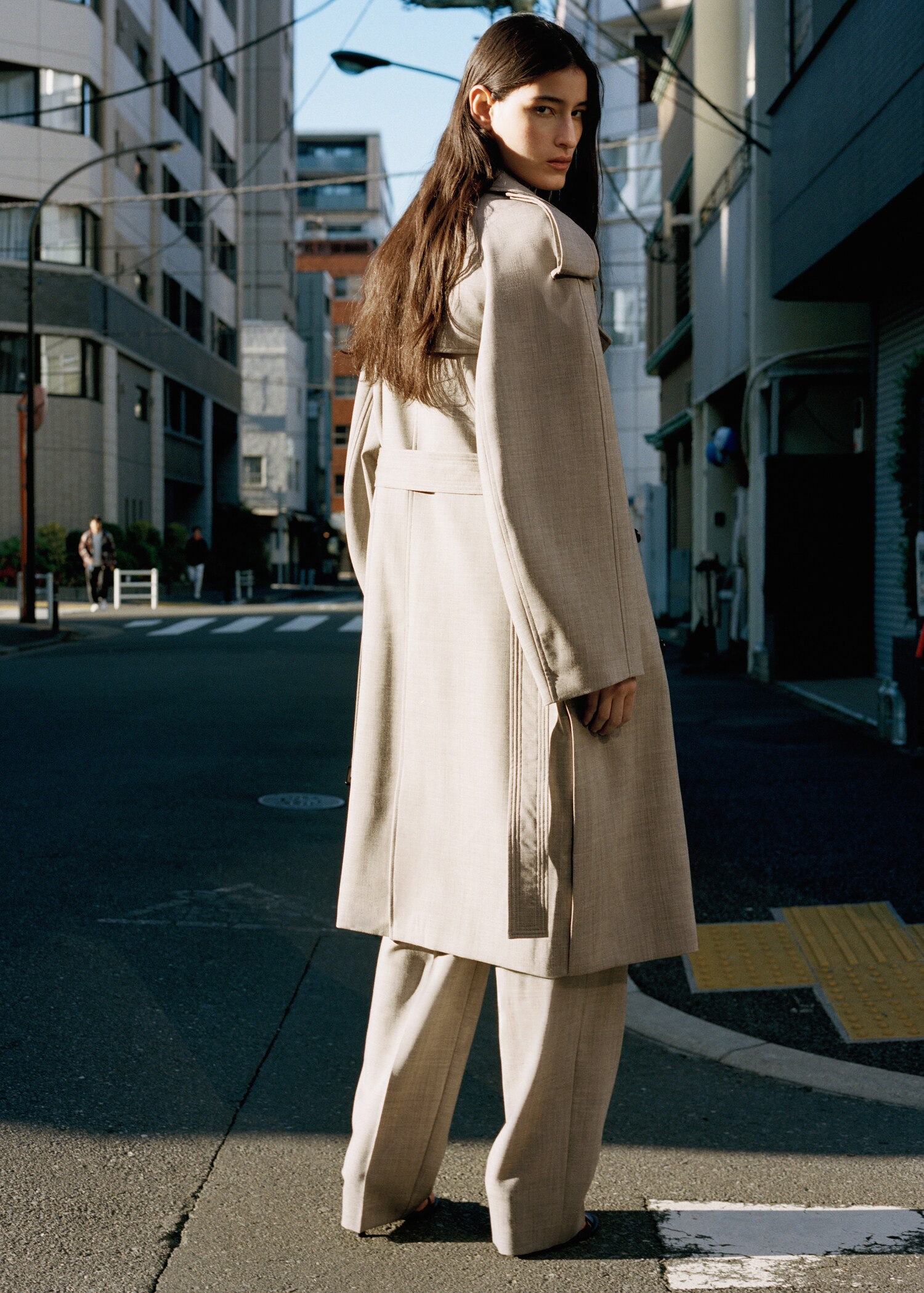 Double-breasted trench 100% wool - Reverse of the article