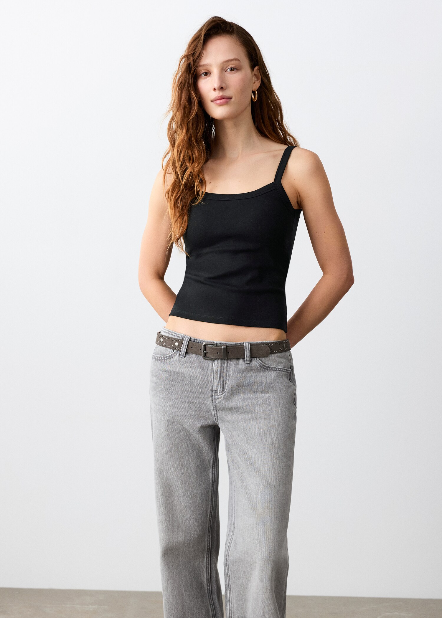 Top bretelles coton - Plan moyen