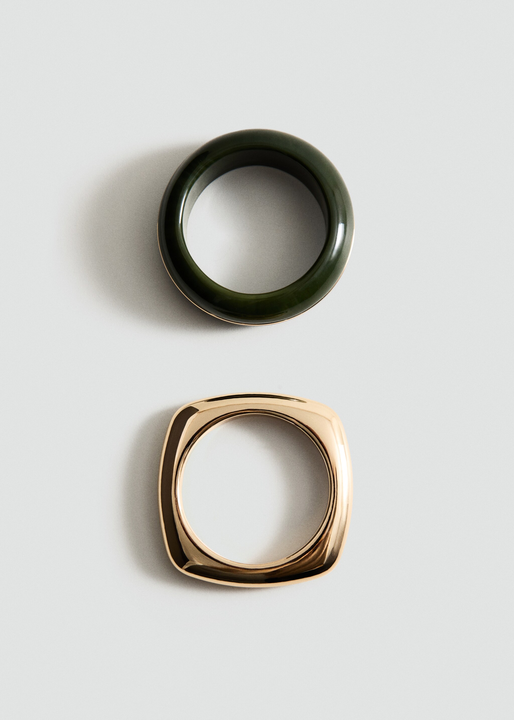 Комплект жестких комбинированных браслетов - Изделие без модели, Золото. Ref: 27024782-00.