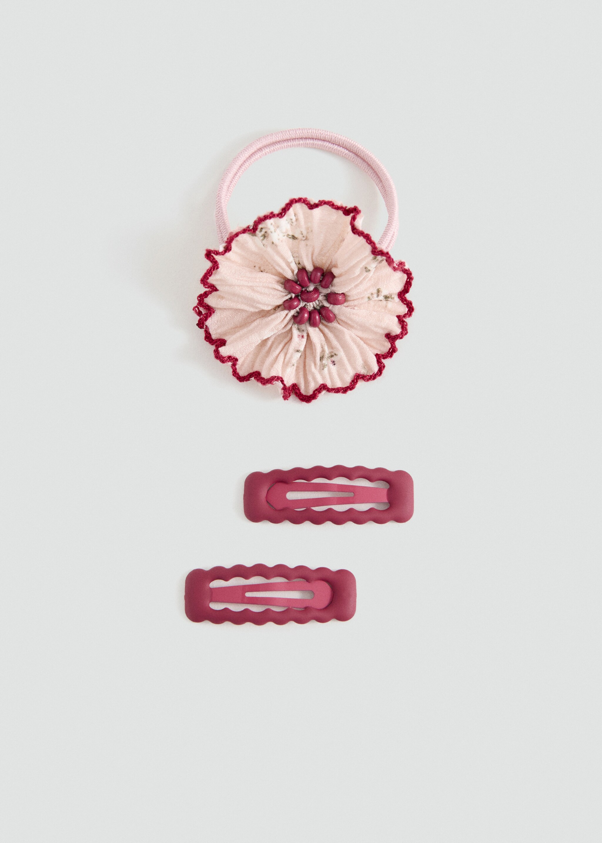 Lot élastiques et barrettes - Article sans modèle, Cerise. Ref: 27024784-00.