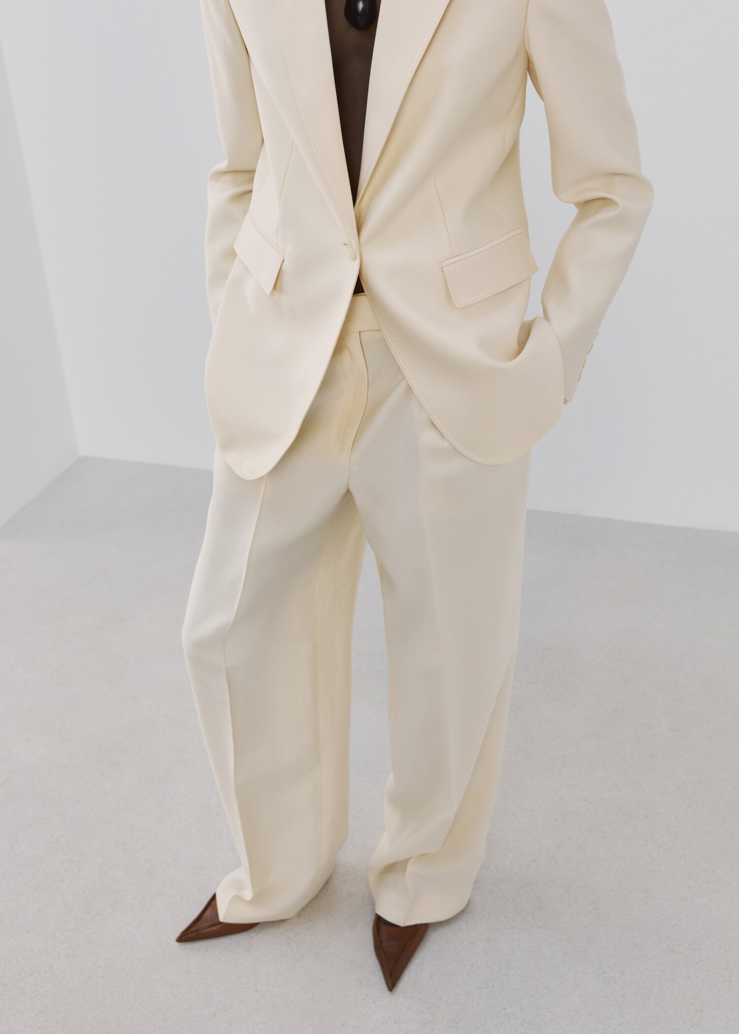 Low-rise lyocell trousers - Medium plane