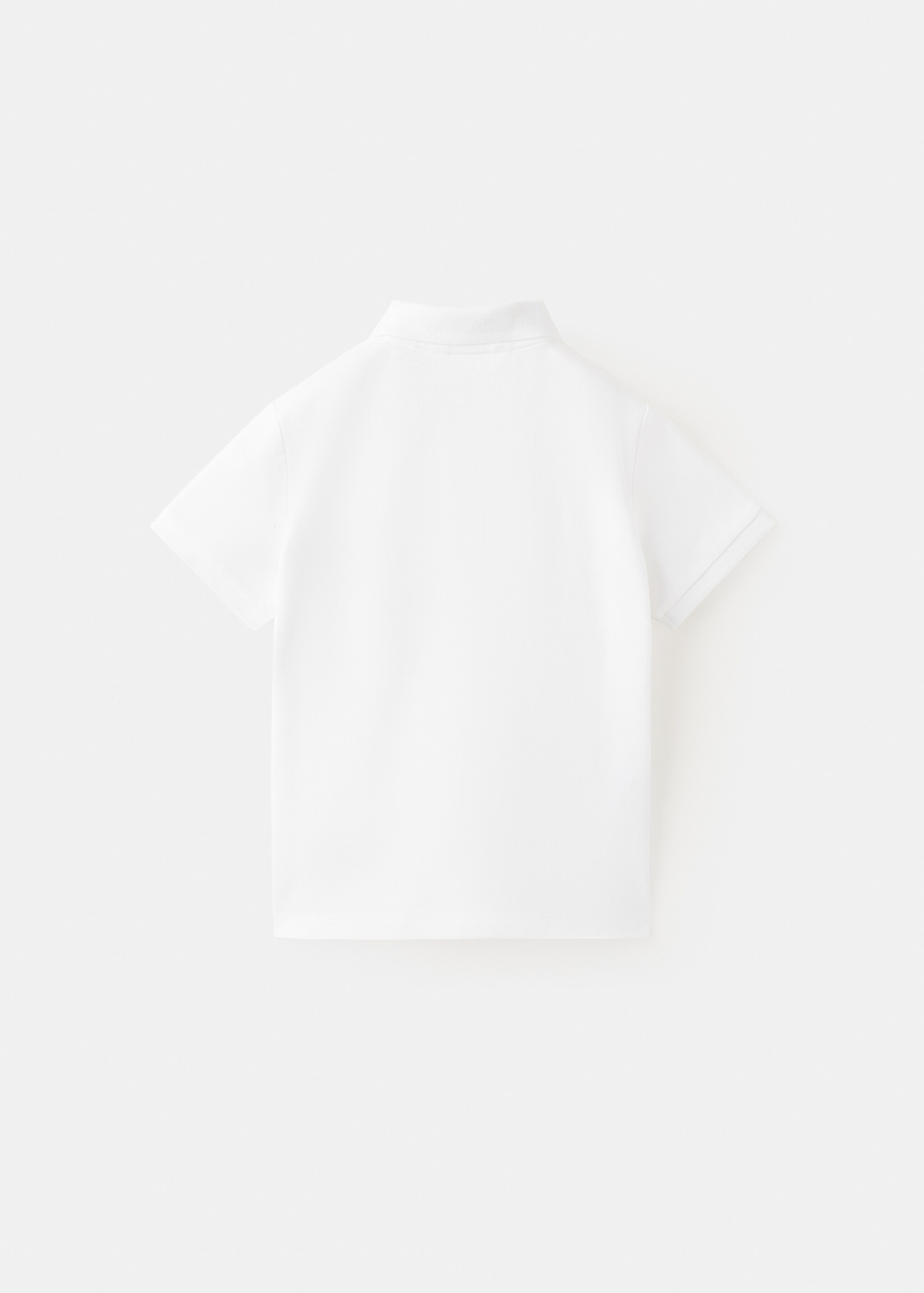 Polo coton manches courtes - Verso de l’article, Blanc. Ref: 27025144-00.