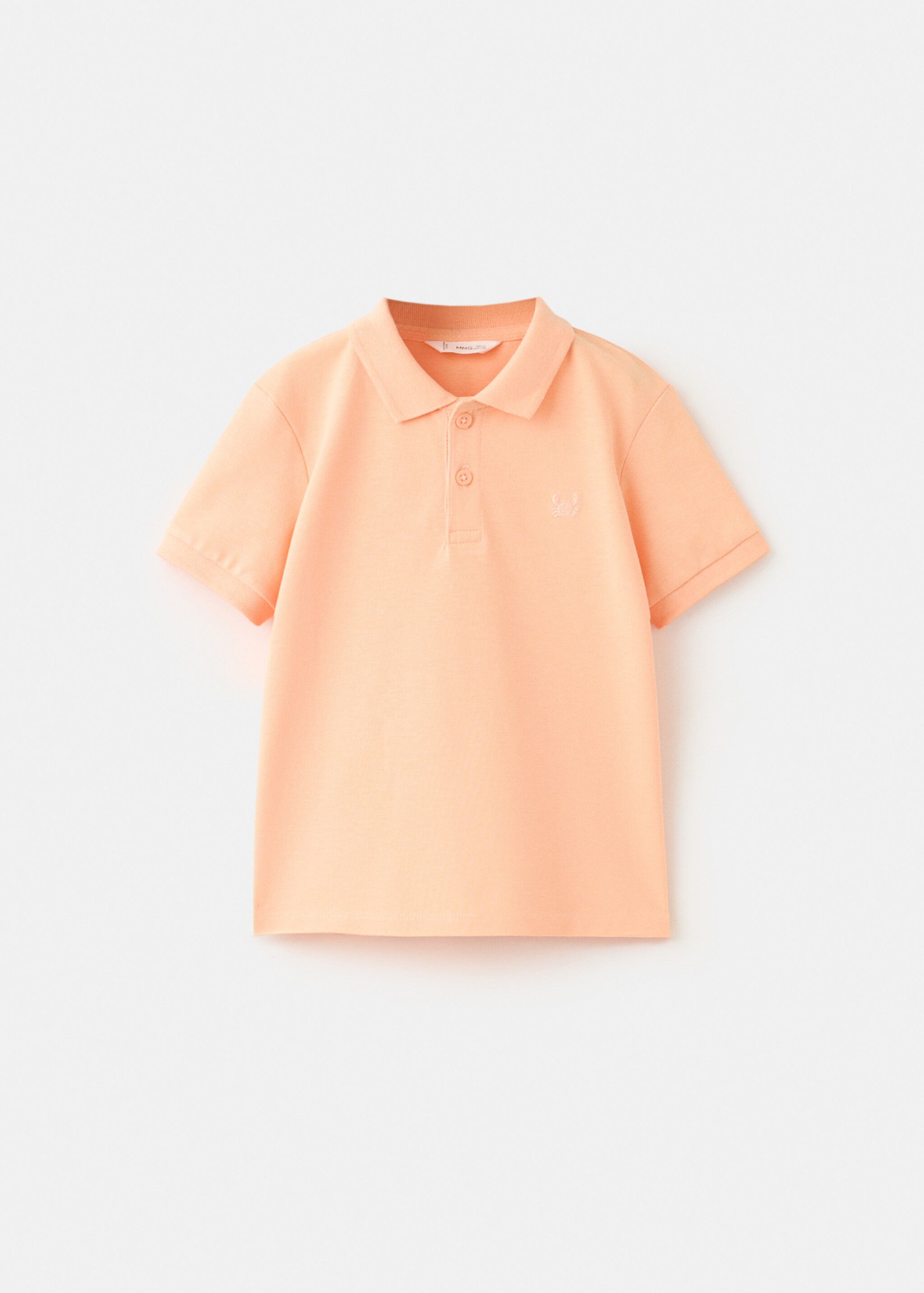 Short-sleeved cotton polo shirt - Article without model, Peach. Ref: 27025144-00.