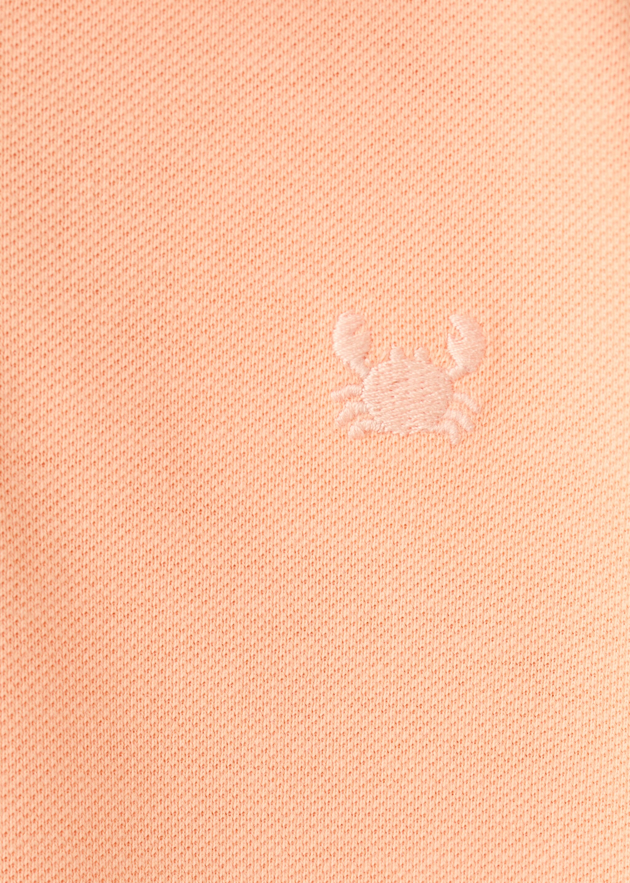 Short-sleeved cotton polo shirt - Details of the article 0, Peach. Ref: 27025144-00.