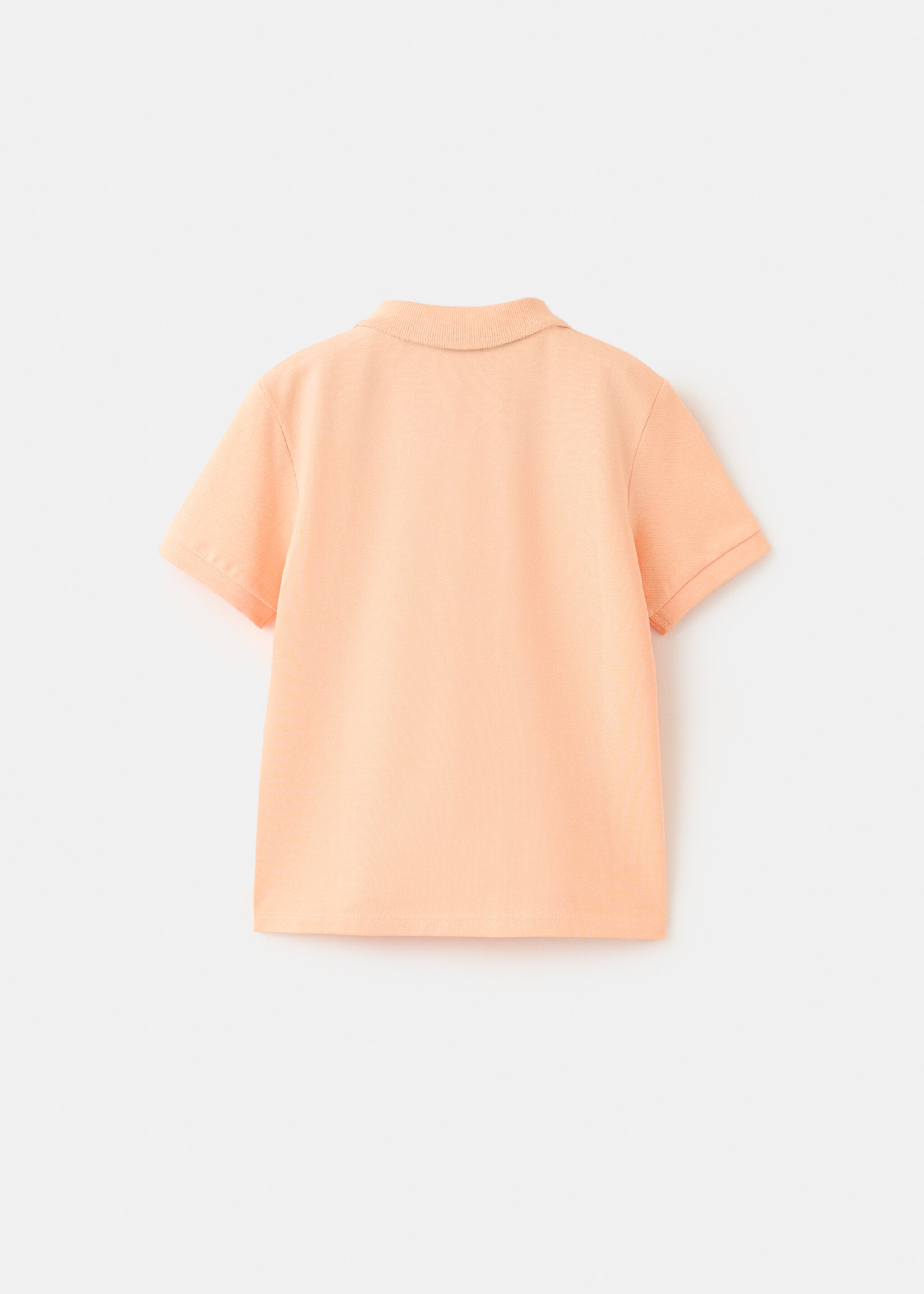 Short-sleeved cotton polo shirt - Reverse of the article, Peach. Ref: 27025144-00.