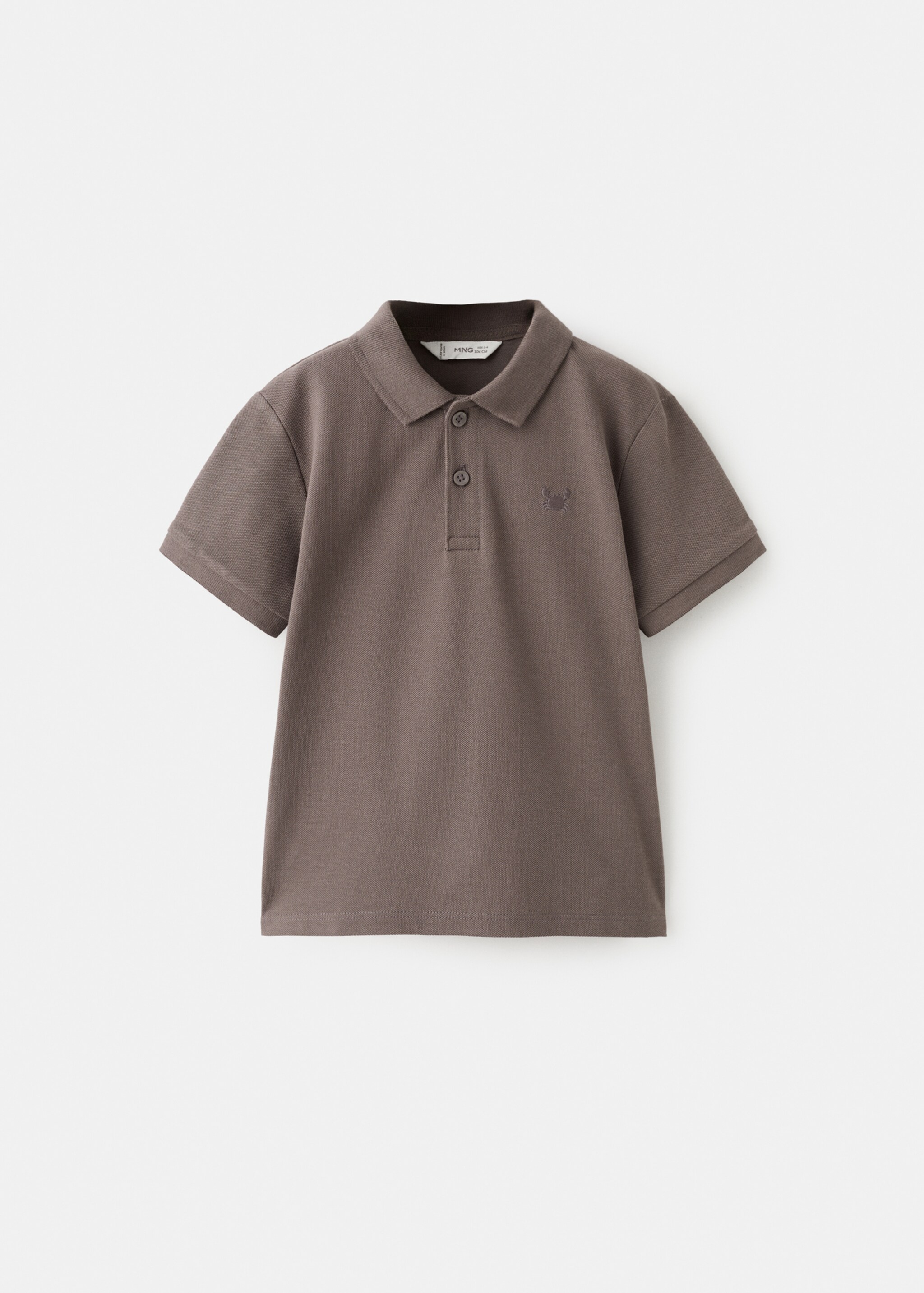 Short-sleeved cotton polo shirt - Article without model, Chocolate. Ref: 27025144-00.