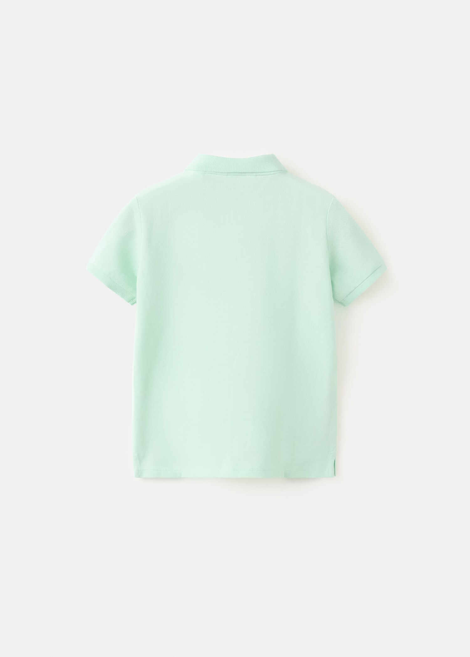 Бавовняна сорочка-поло з коротким рукавом - Зворотна сторона товару