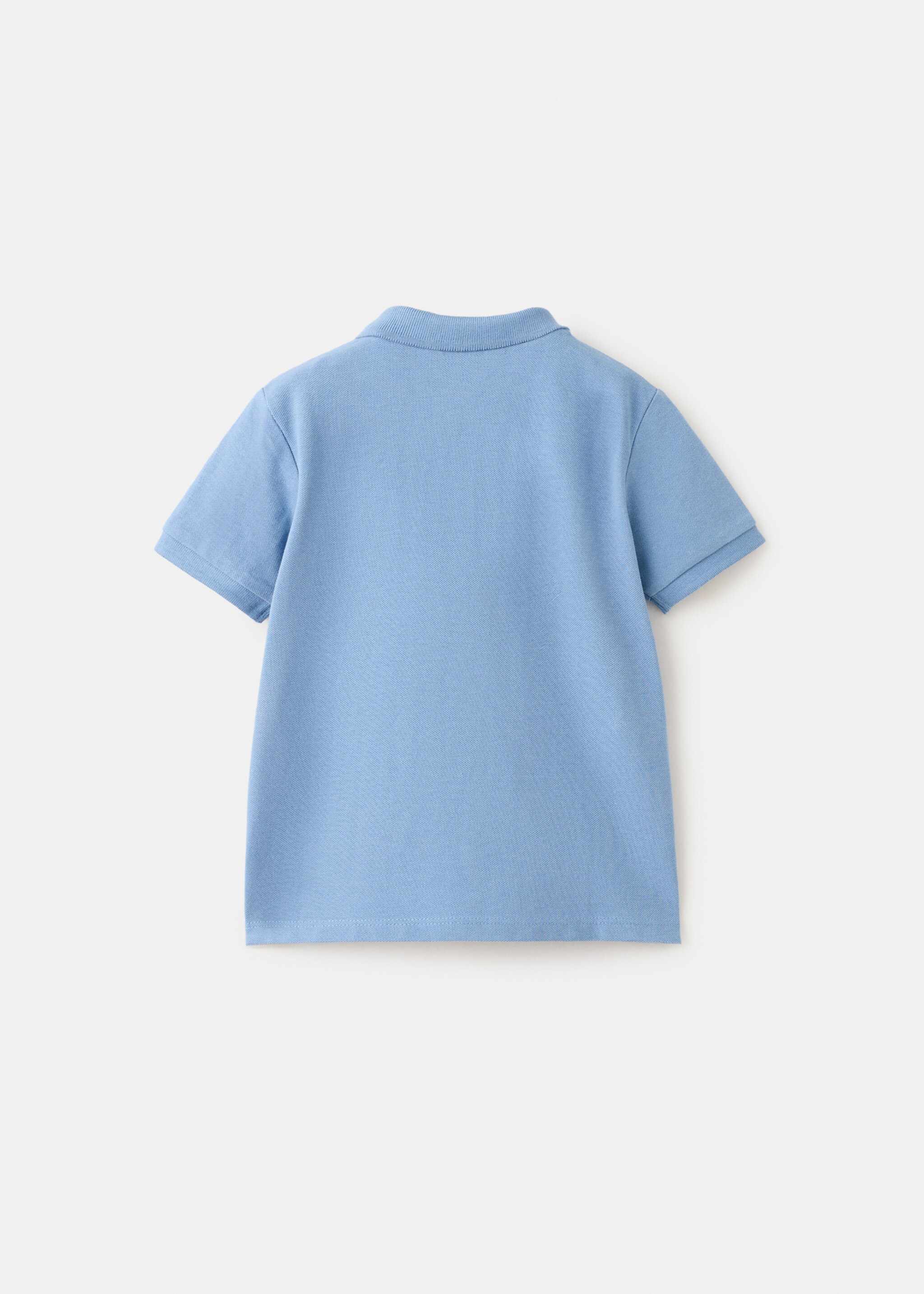 Polo coton manches courtes - Verso de l’article, Bleu. Ref: 27025144-00.