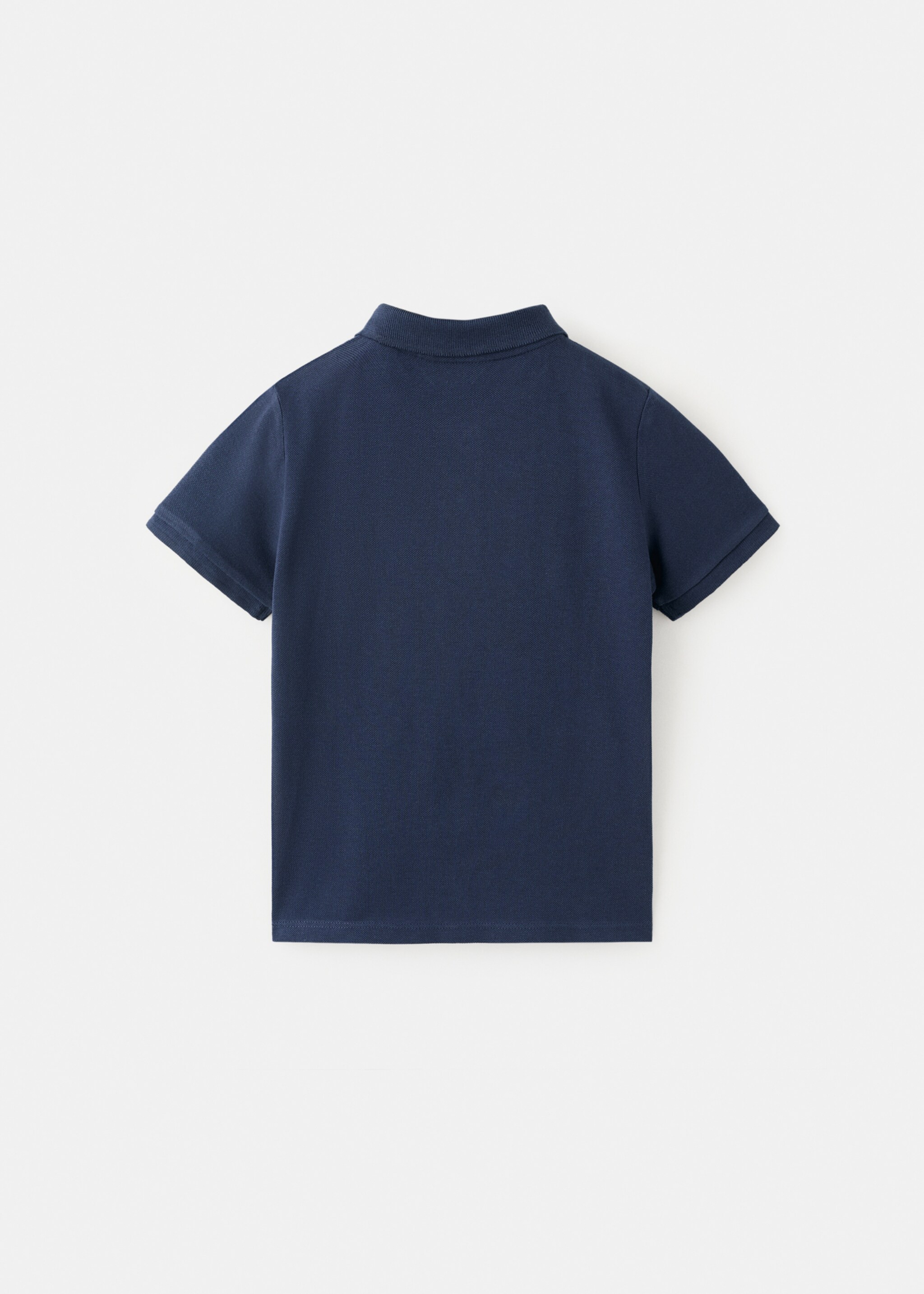 Polo coton manches courtes - Verso de l’article, Bleu marine. Ref: 27025144-00.