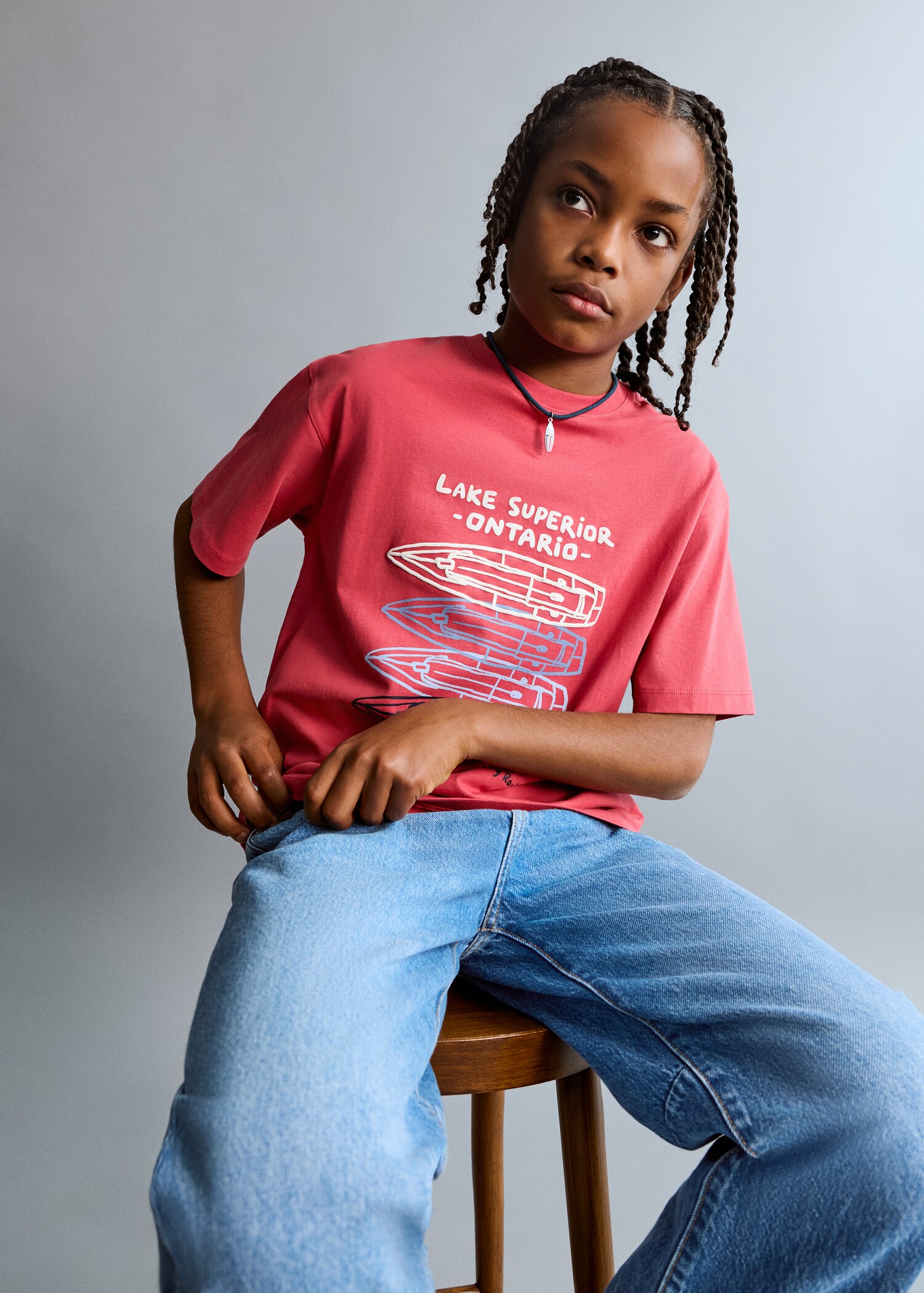 T-shirt en coton imprimé - Plan moyen