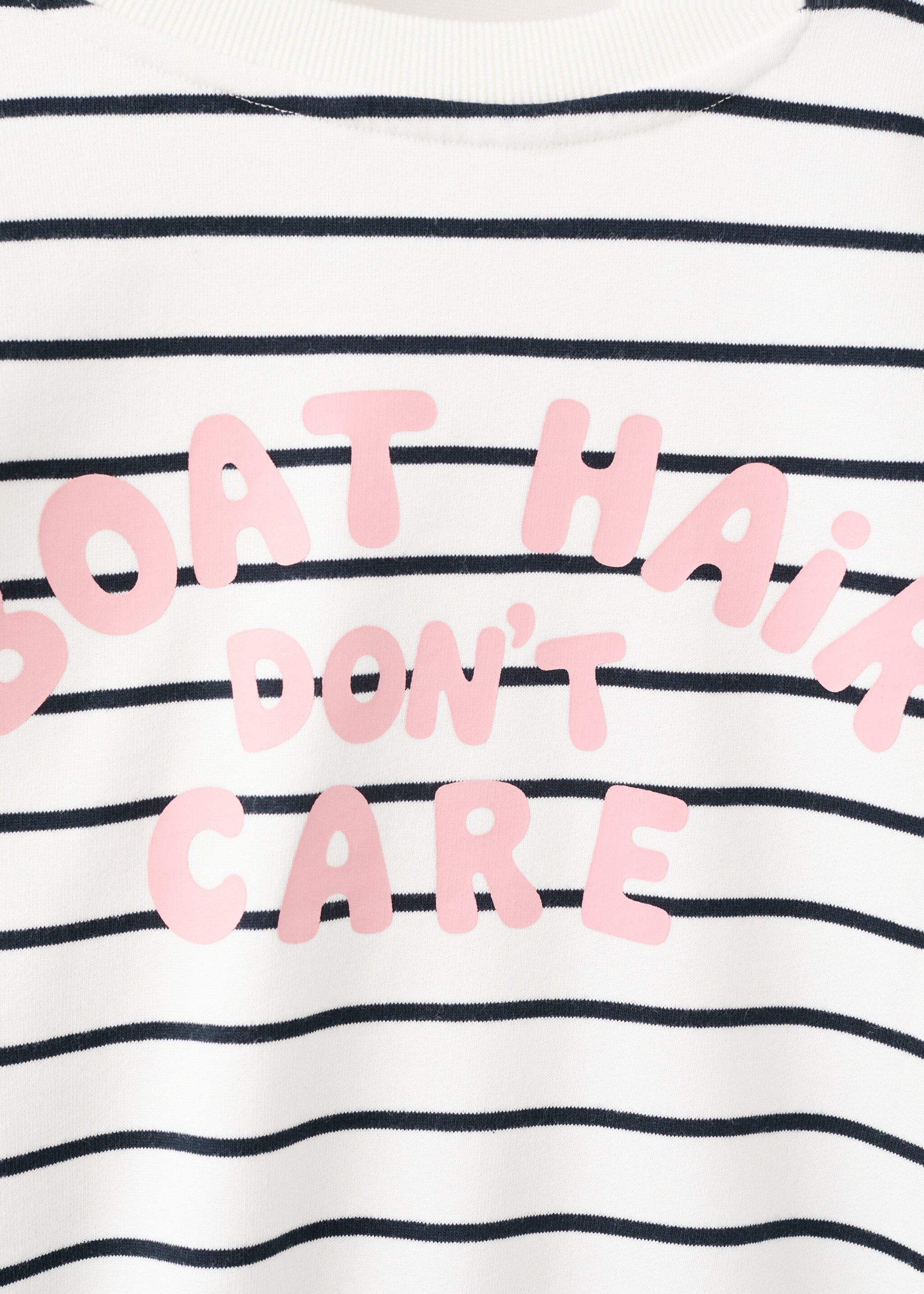 Sudadera rayas mensaje estampado - Detalle del artículo 8, Blanco roto. Ref: 27025152-00.