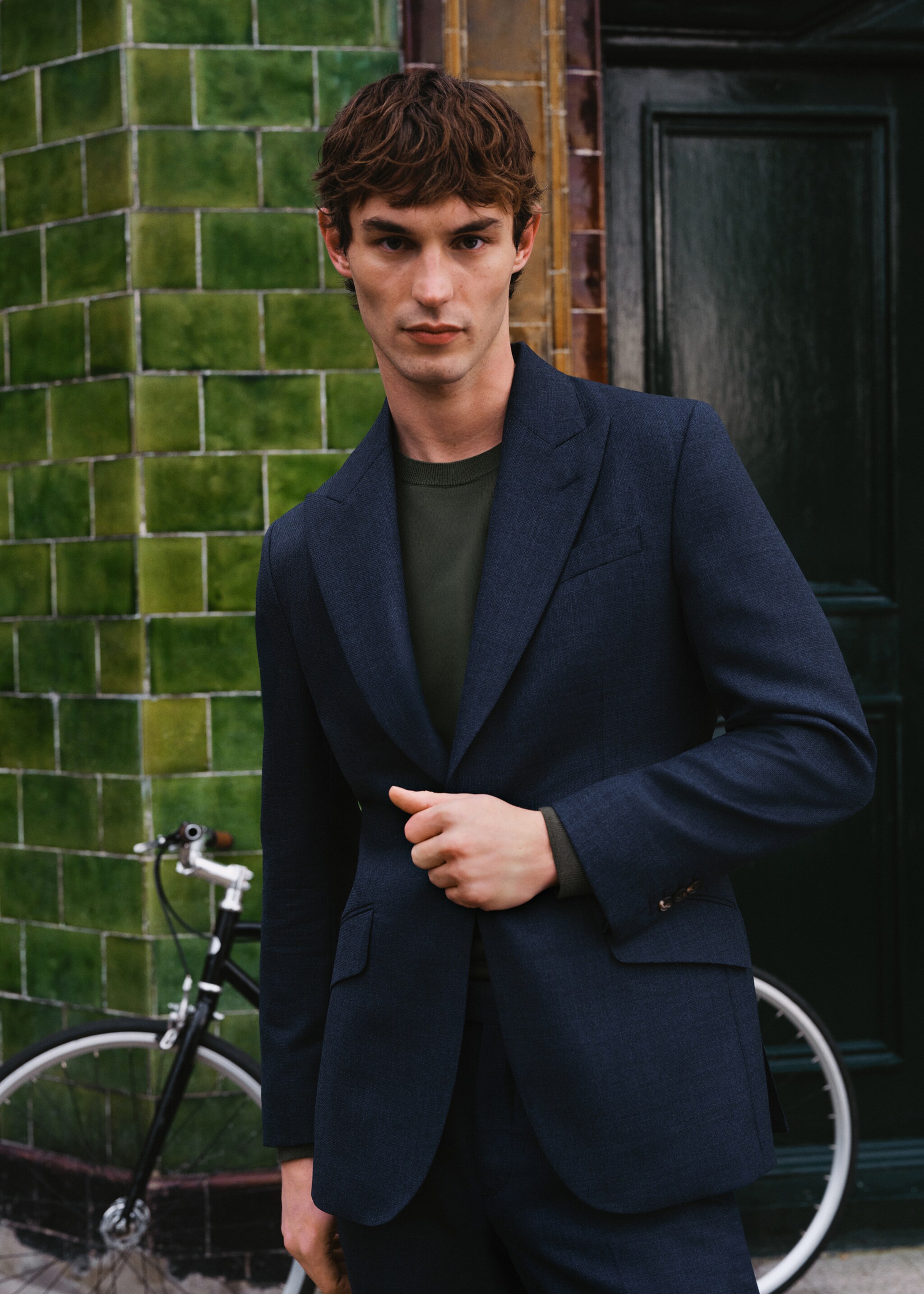 100% wool blazer Vitale Barberis Canonico® - Details of the article 5, Blue. Ref: 27025153-00.