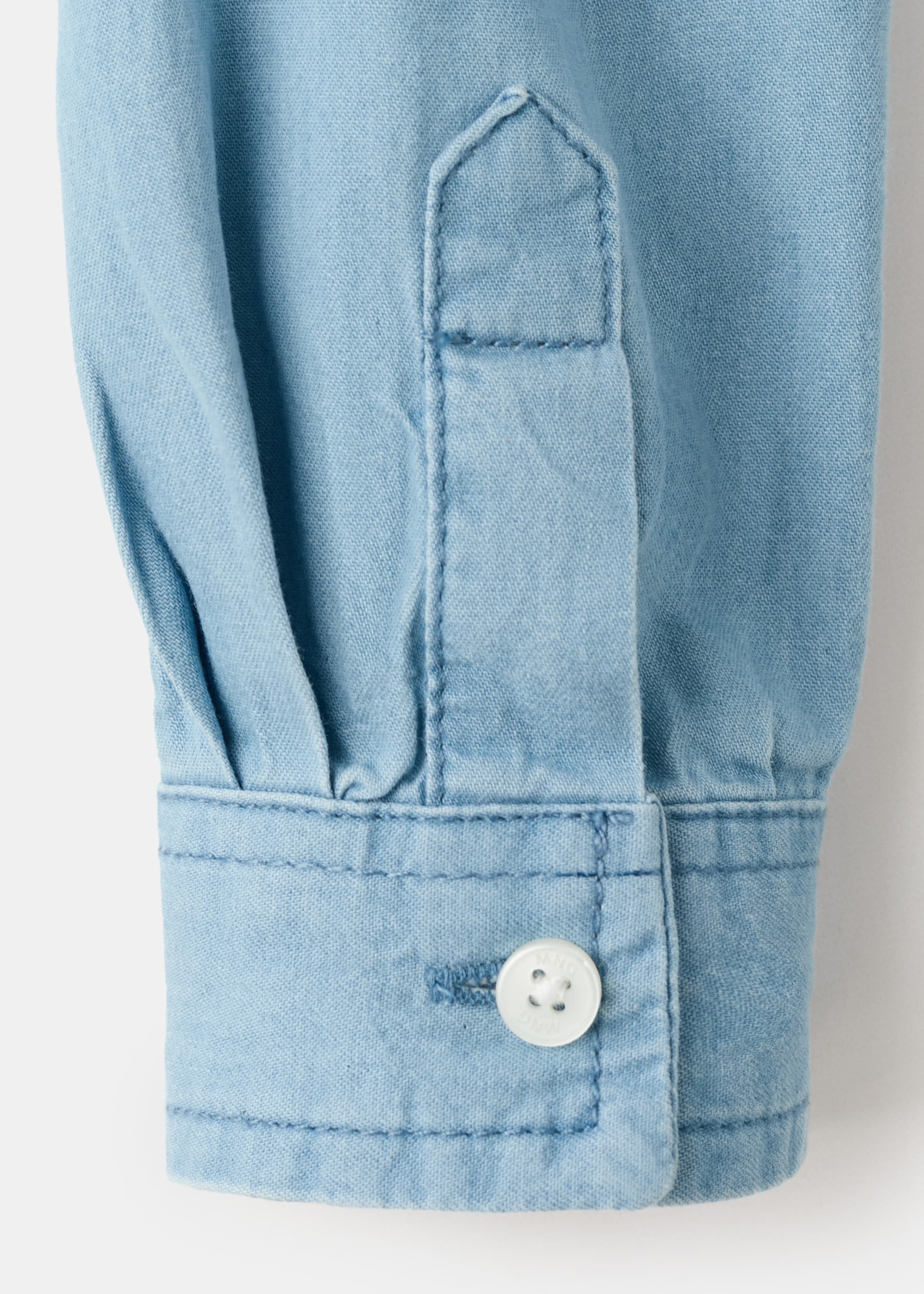 Cotton denim shirt - Details of the article 0, Light Blue. Ref: 27025155-00.