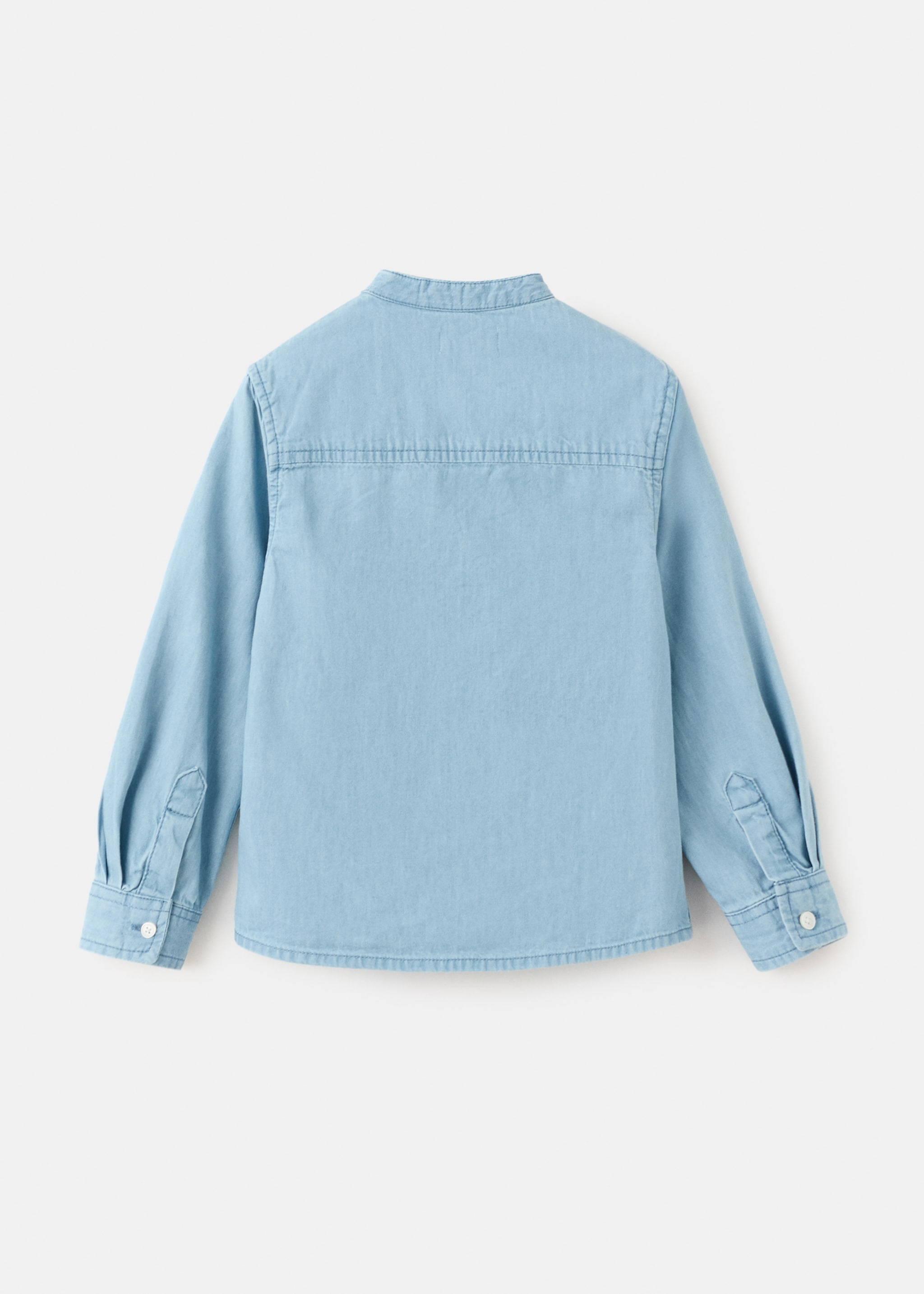 Cotton denim shirt - Reverse of the article, Light Blue. Ref: 27025155-00.