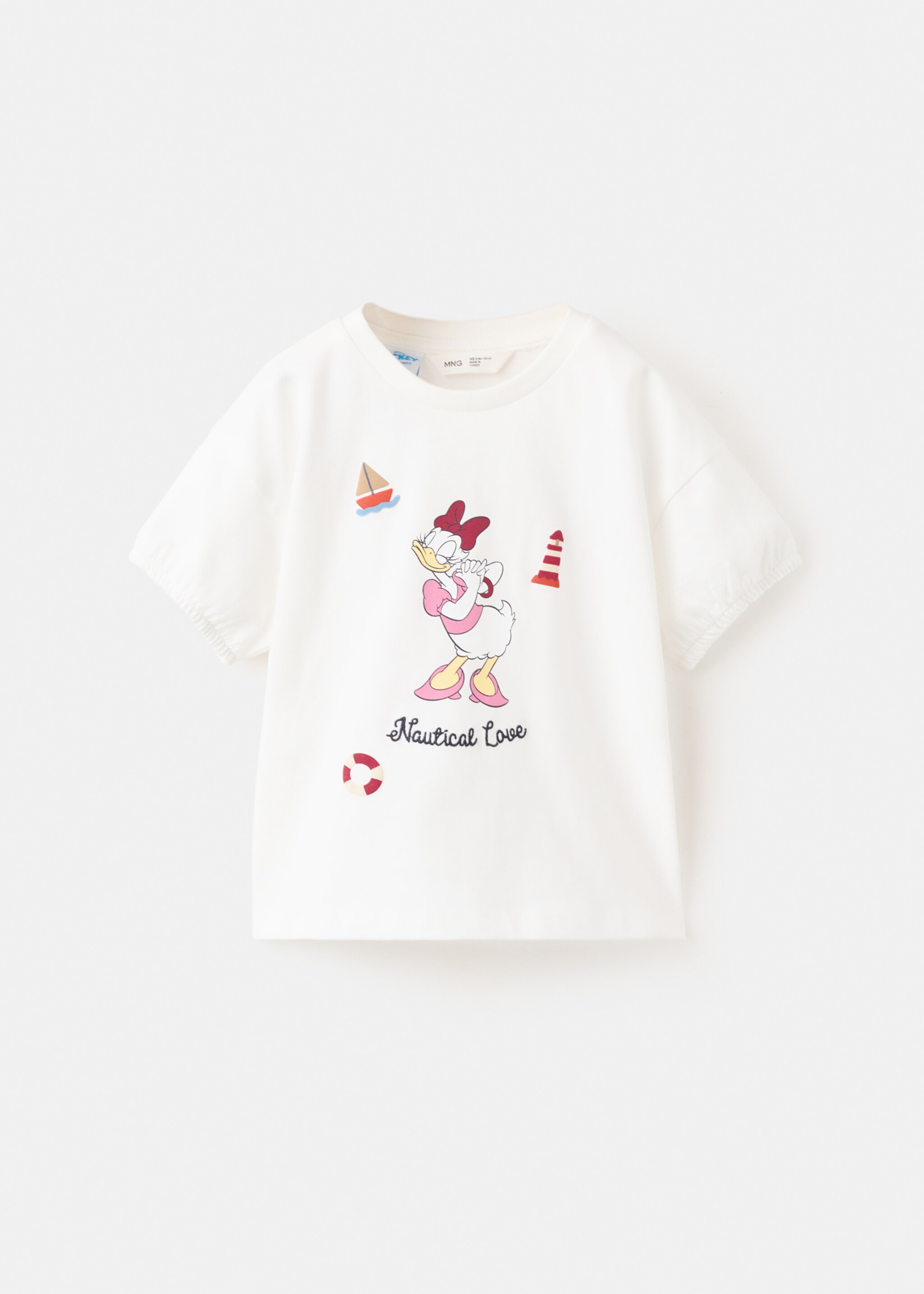 Bedrucktes T-Shirt Daisy Donald - Artikel ohne Model, Cremeweiß. Ref: 27025169-00.