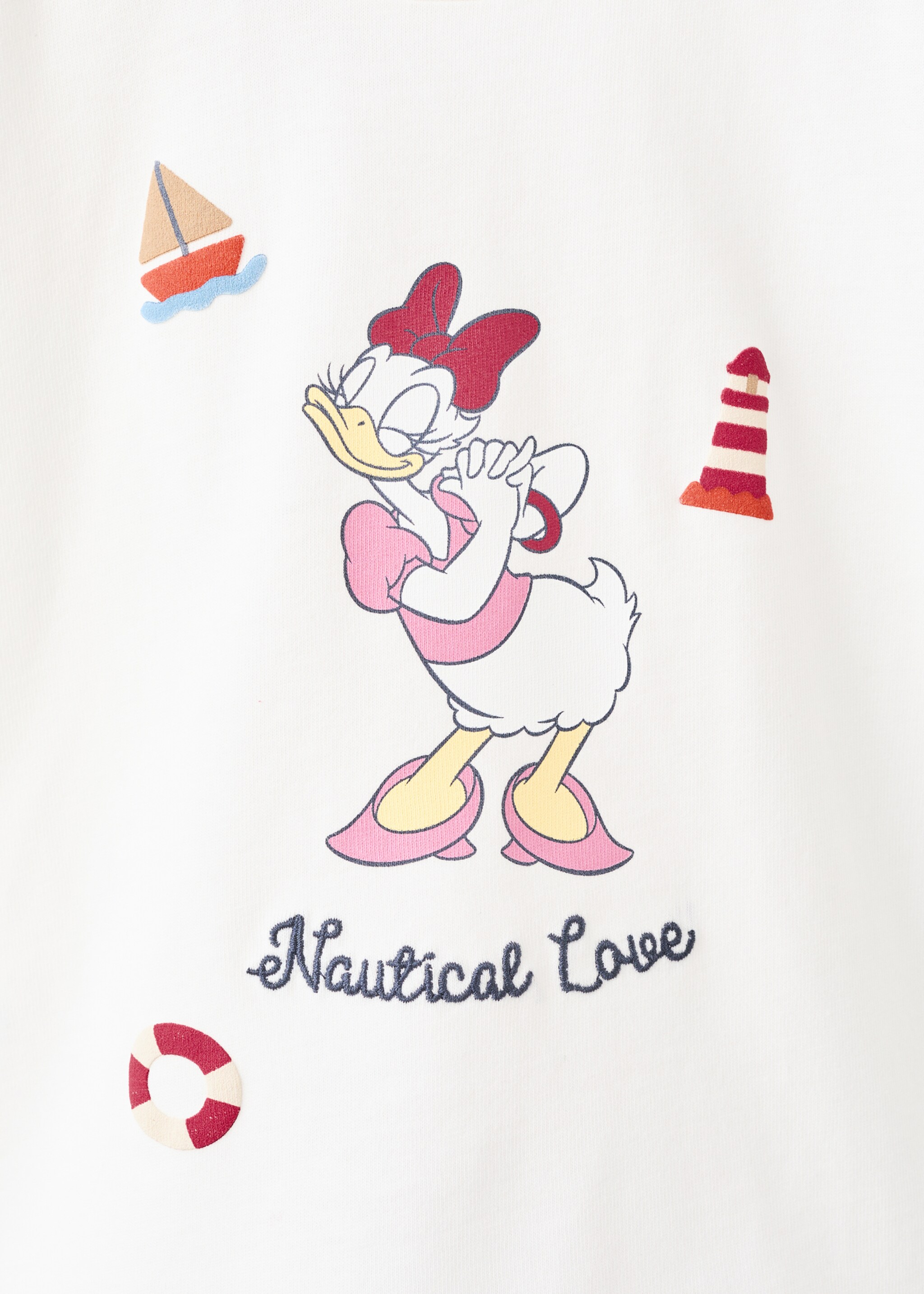 Bedrucktes T-Shirt Daisy Donald - Detail des Artikels 8, Cremeweiß. Ref: 27025169-00.