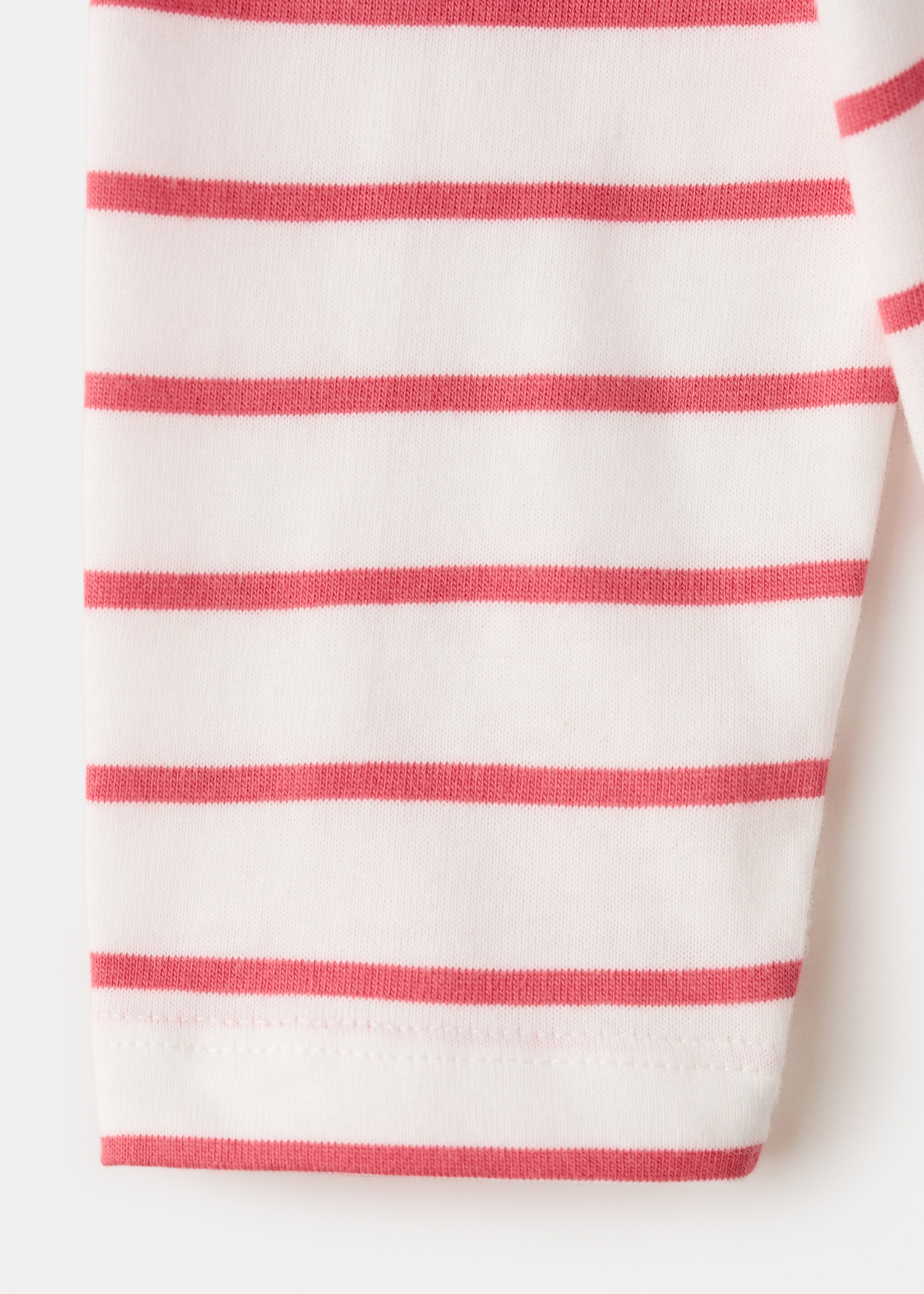 Striped T-shirt with Daisy print - Details of the article 0, Red. Ref: 27025170-00.