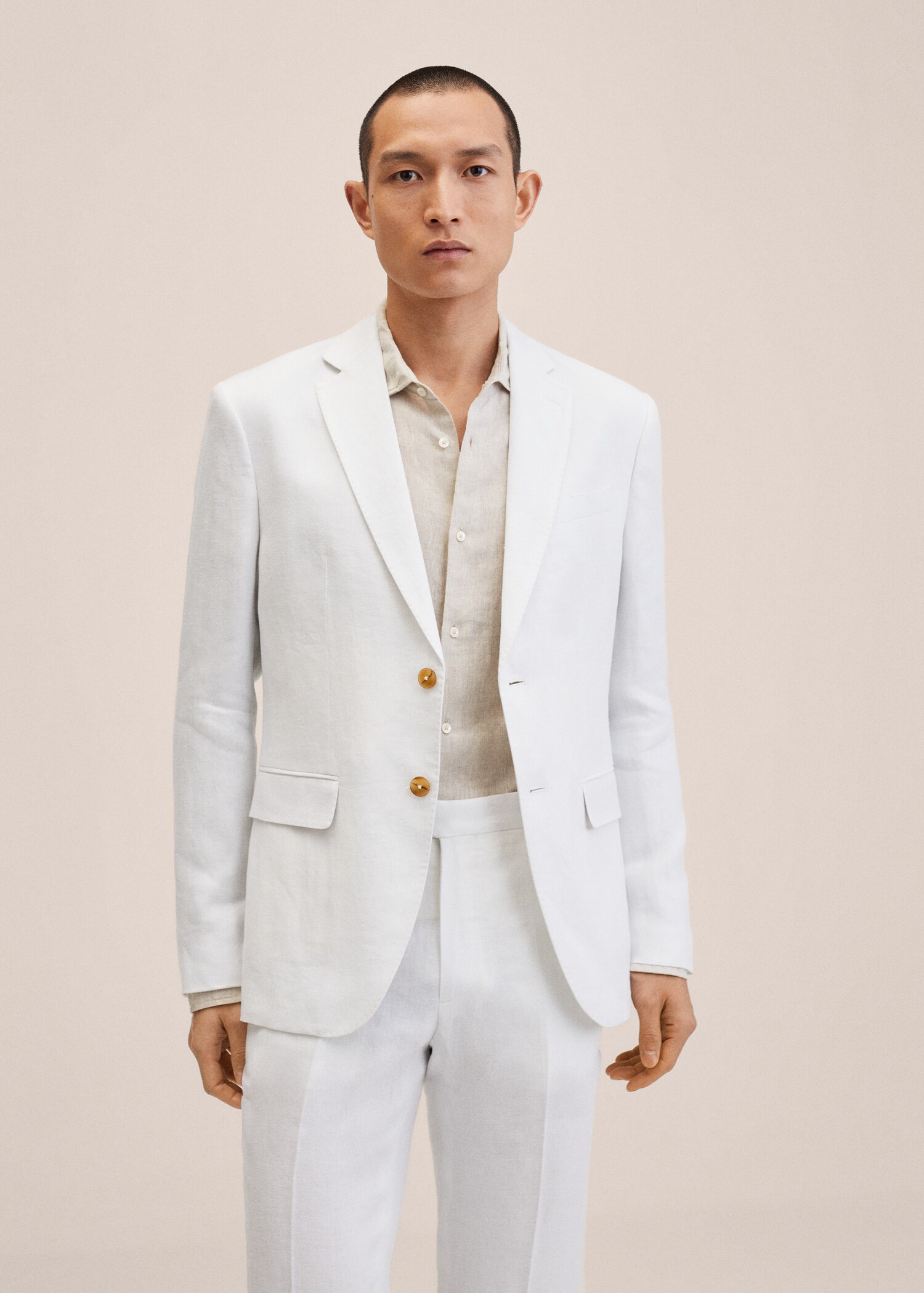 Veste de costume slim fit lin - Plan moyen