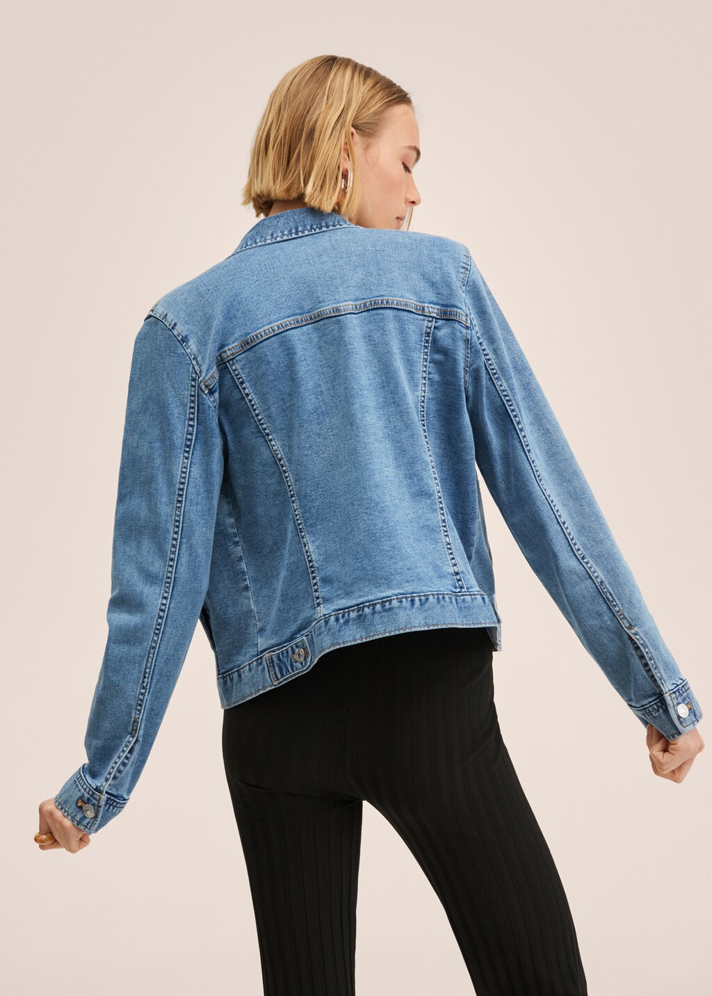 Mango pocketed denim jacket best sale