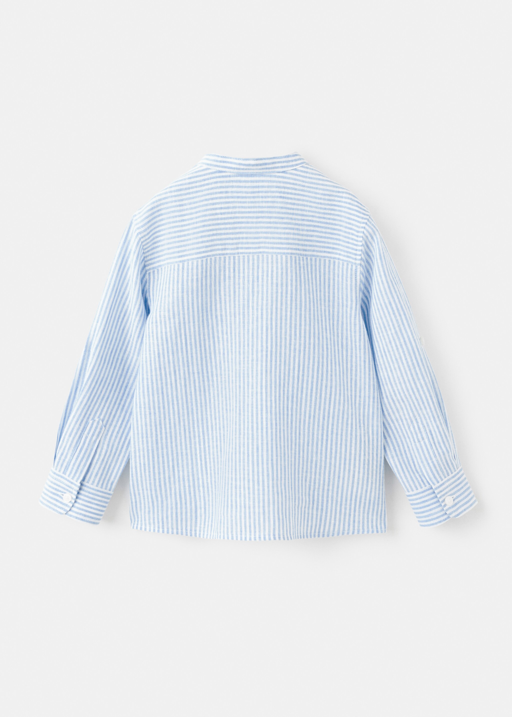 Striped linen-blend shirt - Reverse of the article, Blue. Ref: 27025810-00.