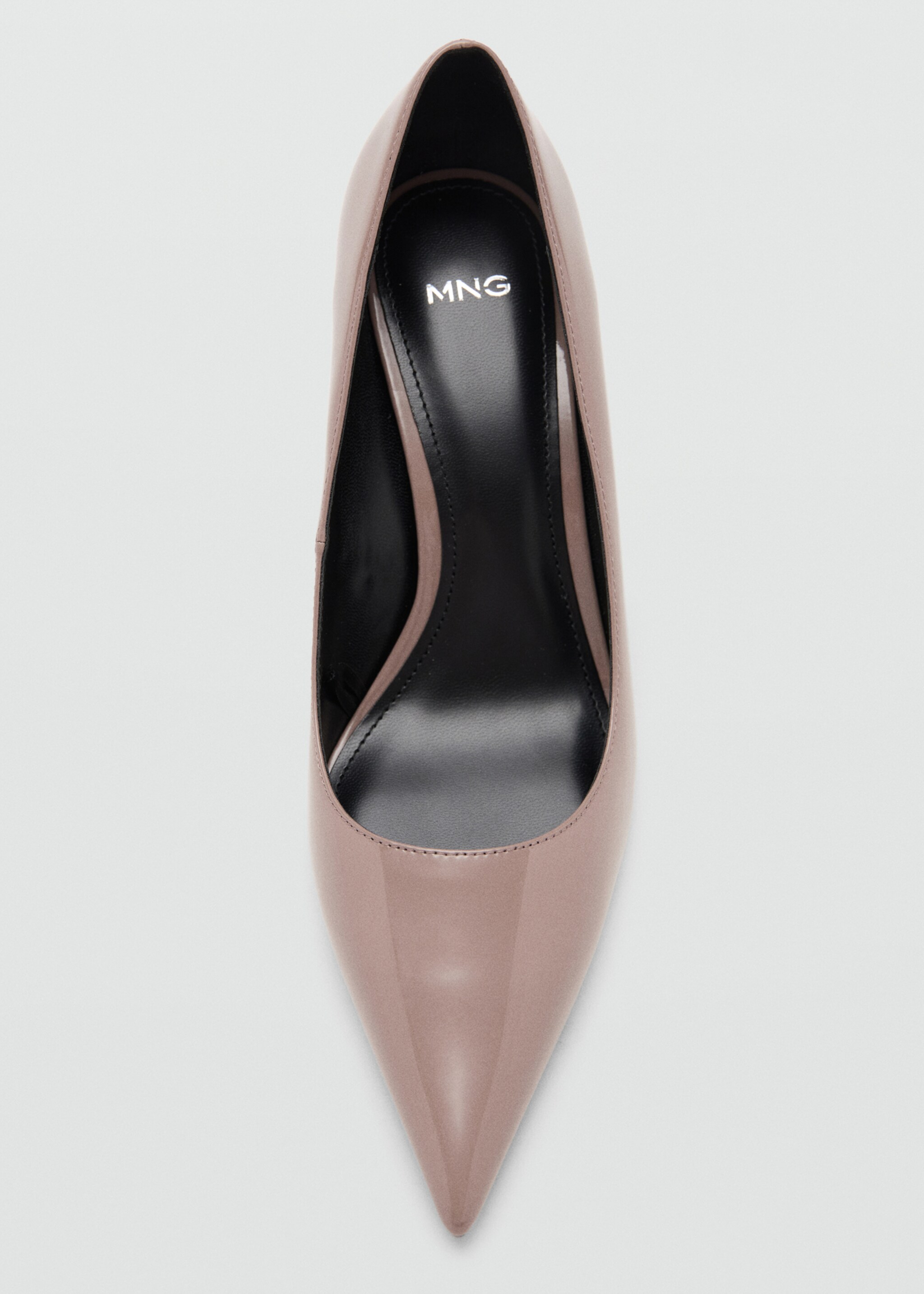 Patent leather pointed-toe court shoes - Details of the article 2, Nude. Ref: 27025818-00.