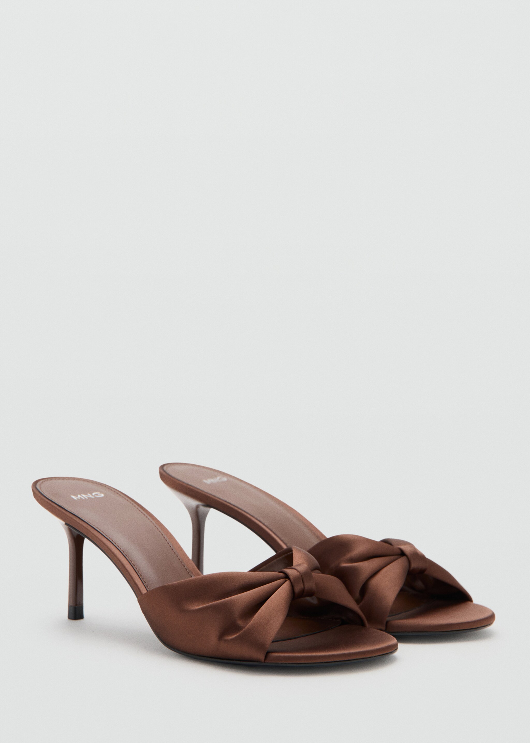 Stiletto heel sandal with bow - Medium plane, Chocolate. Ref: 27025819-00.