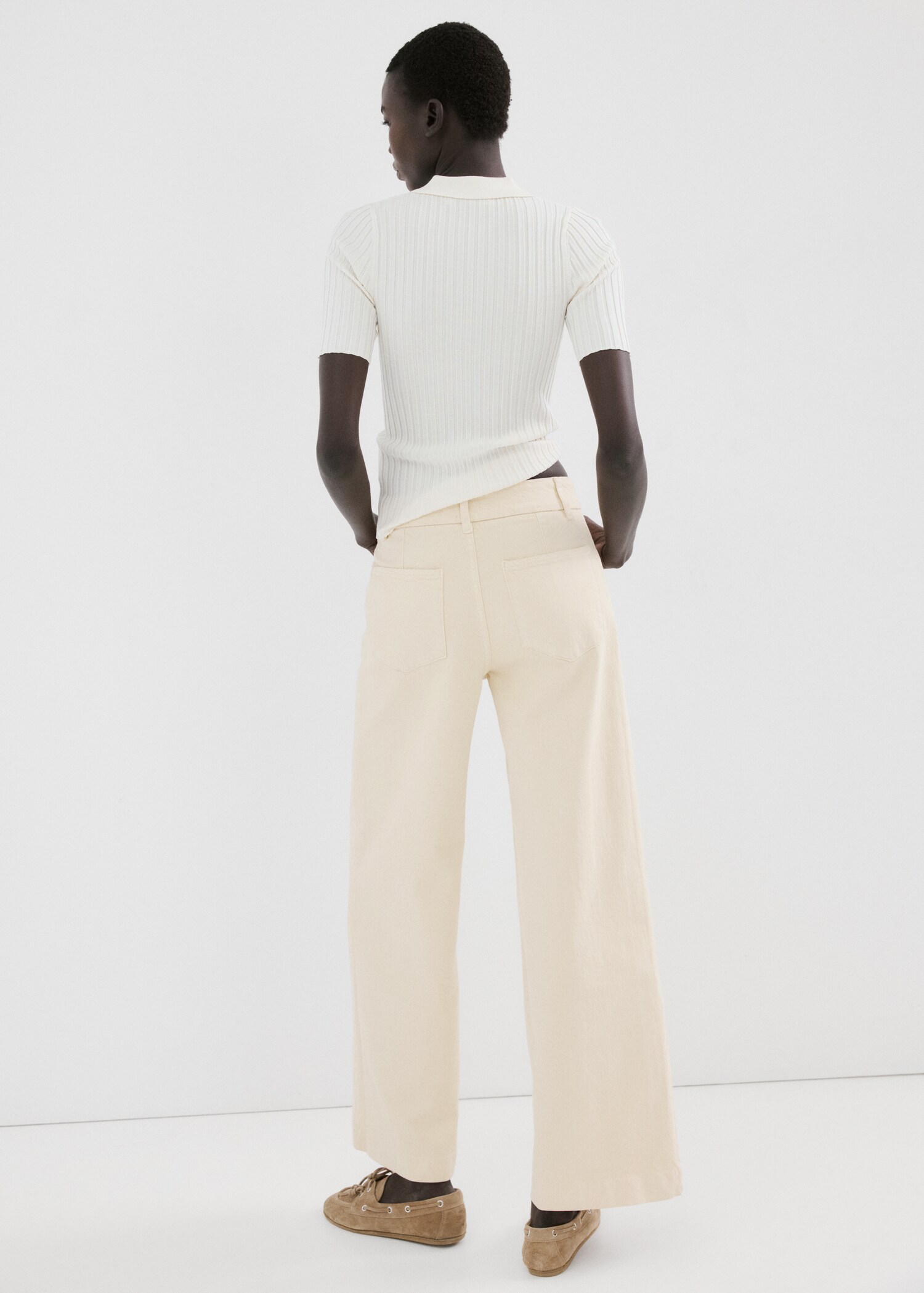 Jean large taille haute à coutures - Verso de l’article