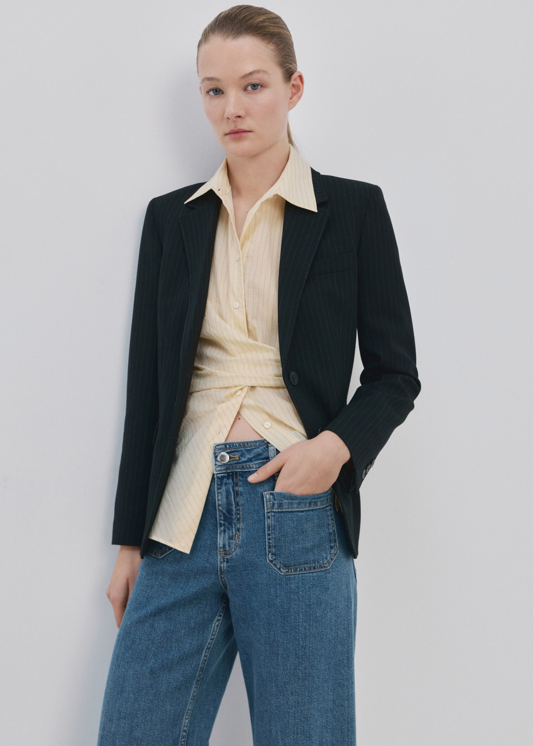 Jean large avec poches - Détail de l'article 1, Bleu moyen. Ref: 27025823-00.