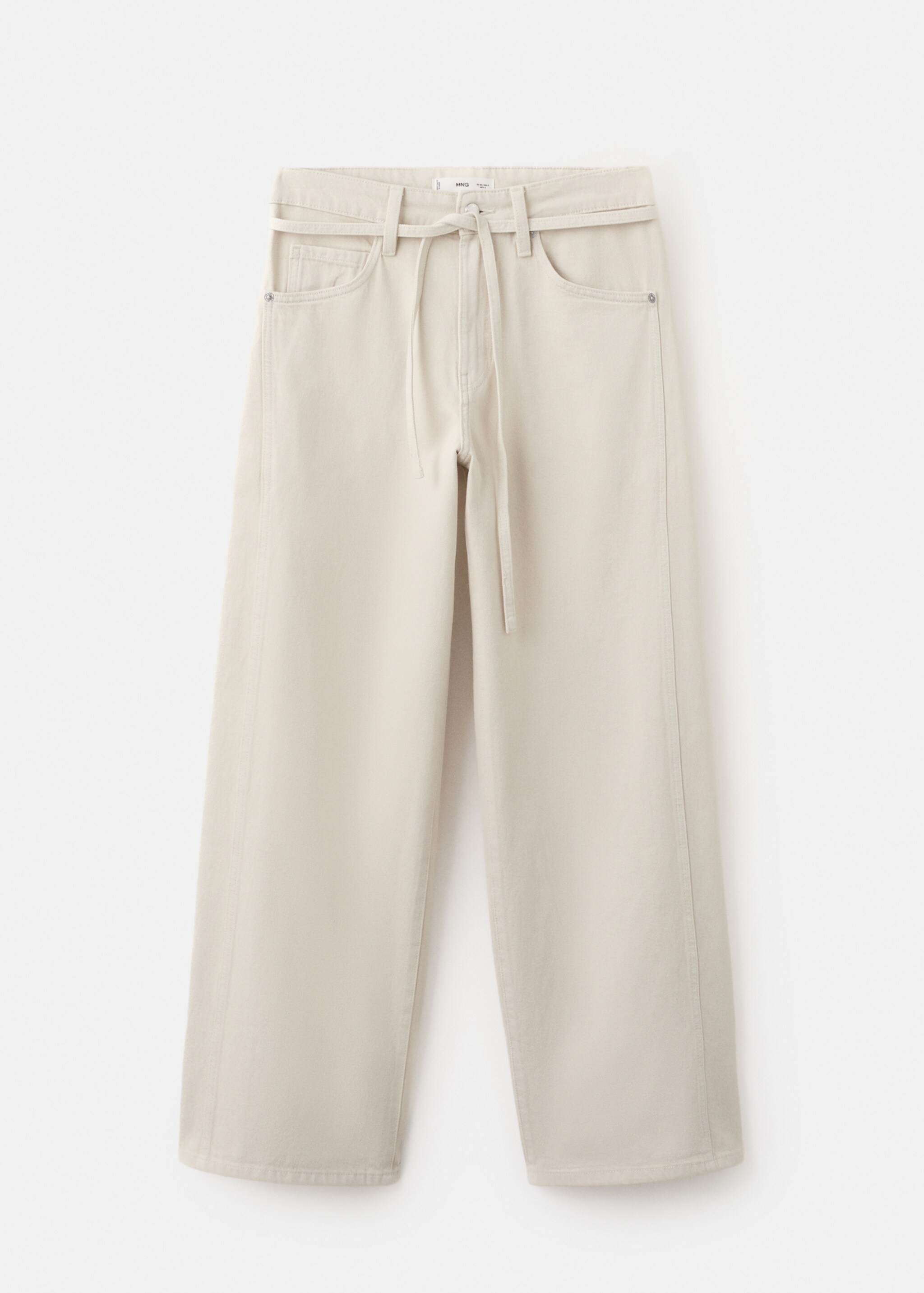 Wide-leg jeans with drawstring - Article without model, Light/Pastel Grey. Ref: 27025824-00.