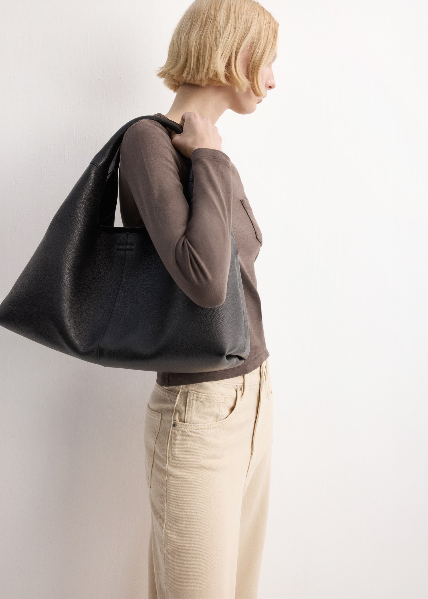 تي شيرت قطني بأكمام طويلة - رؤية وسط