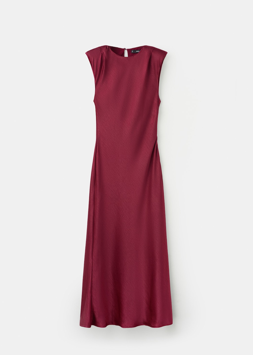 Satin dress with shoulder pads - image 2