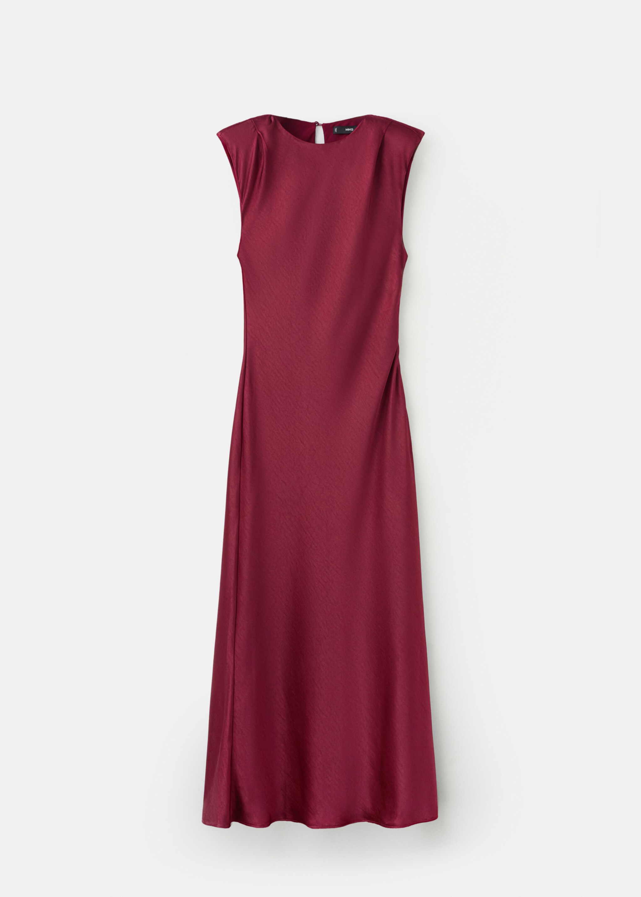 Getailleerde satijnen jurk - Artikel zonder model, Kersenrood. Ref: 27025826-00.