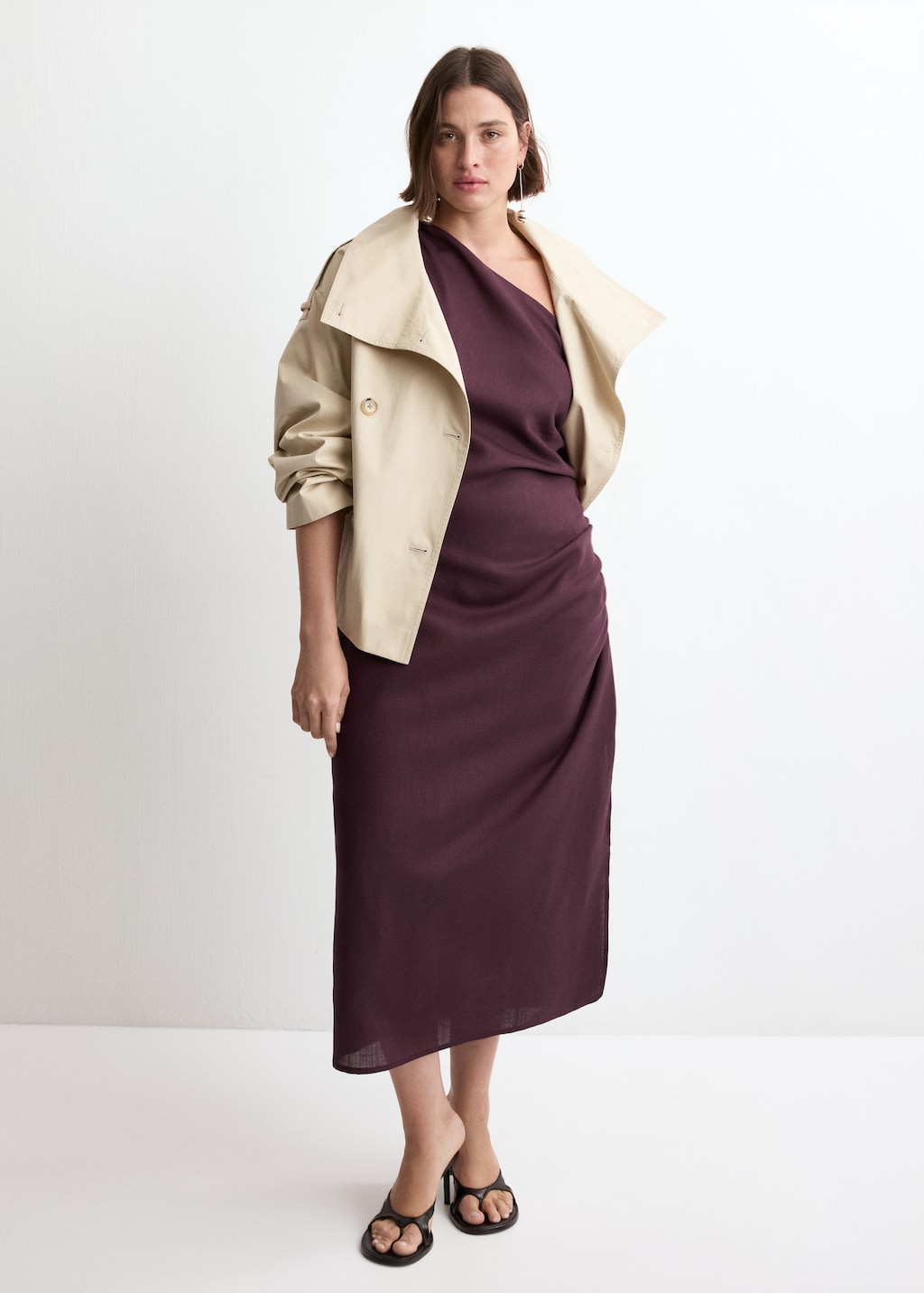 Mango Asymmetrical dress with side slit