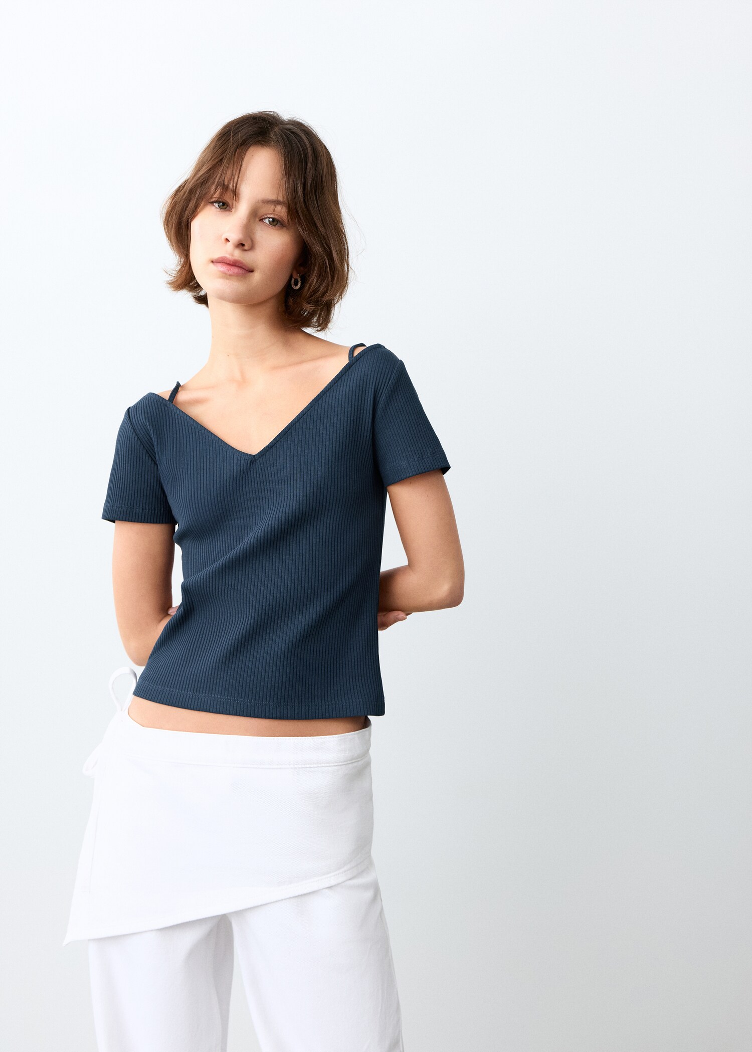 Short-sleeve strap top - Medium plane